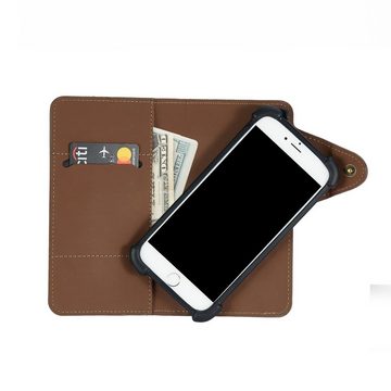 K-S-Trade Handyhülle für Apple iPhone 14 Pro Max, Schutzhülle Klapphülle Kunstleder braun Handy Hülle Wallet Case