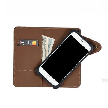 K-S-Trade Handyhülle für Samsung Galaxy S22 Ultra, Schutzhülle Klapphülle Kunstleder braun Handy Hülle Wallet Case