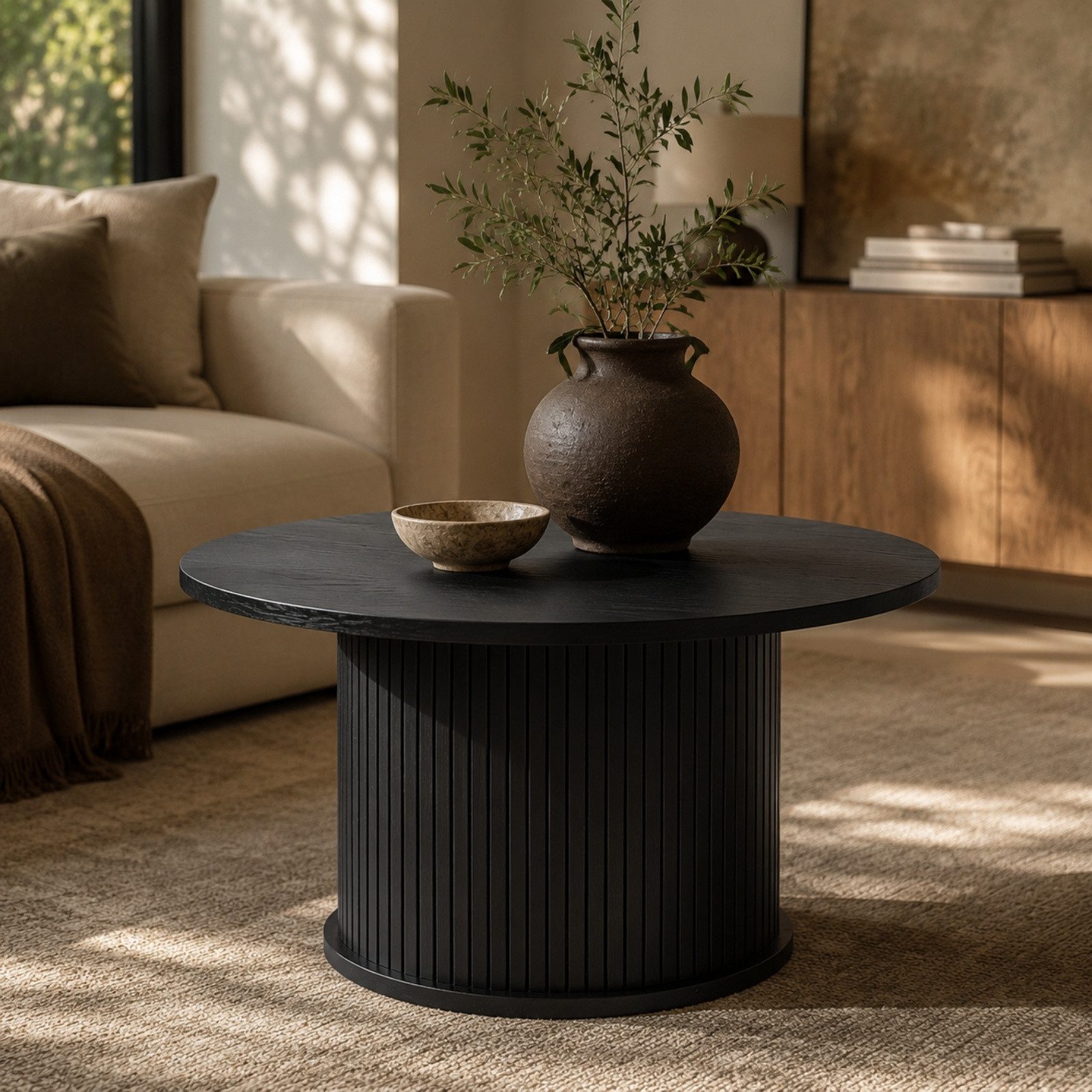 SCAVA Couchtisch Rillierter Couchtisch SCAVA, Ø 70 cm x 40 cm
