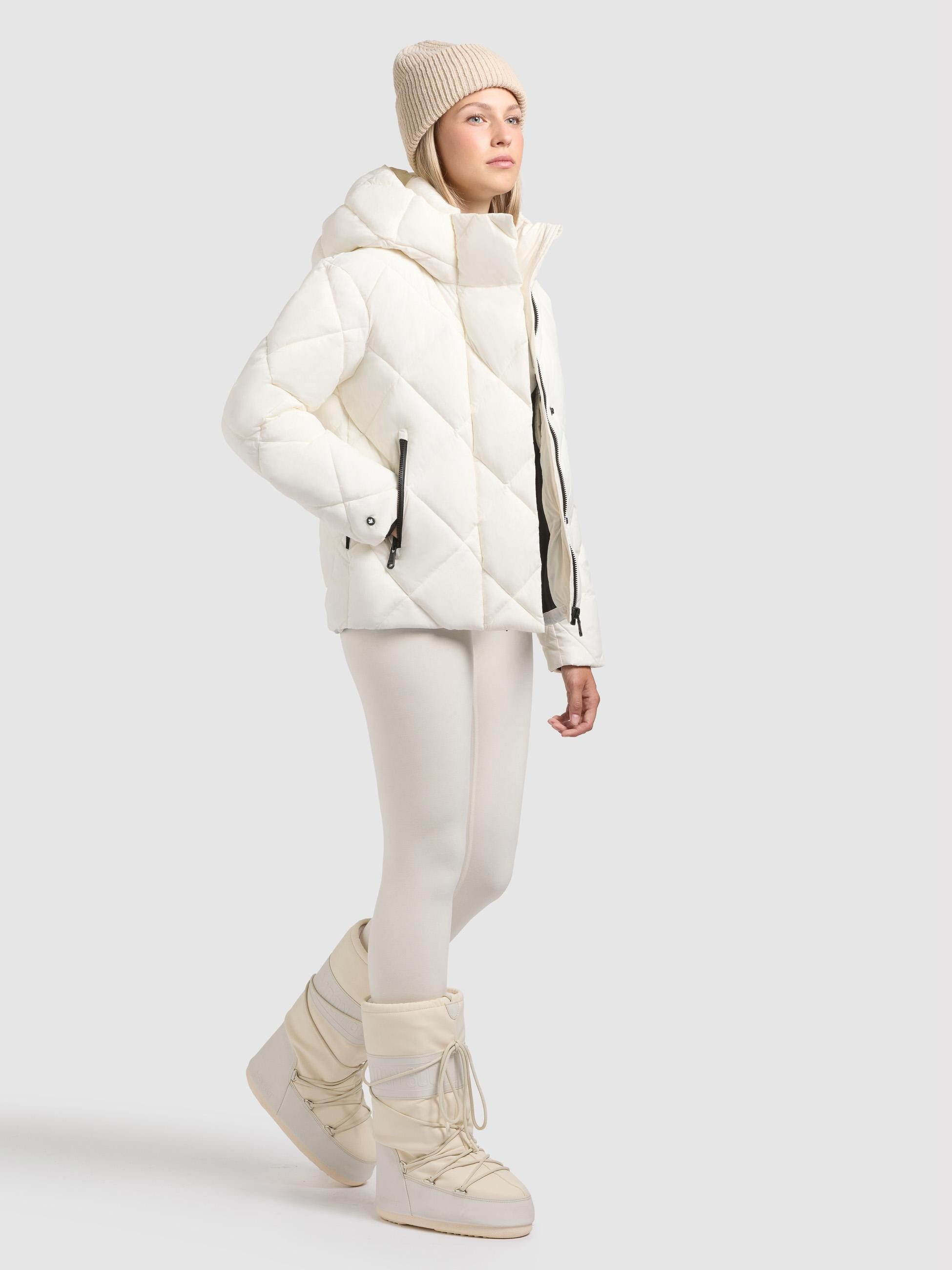 khujo Steppjacke Lilian Damen Winterjacke mit Karo-Steppung