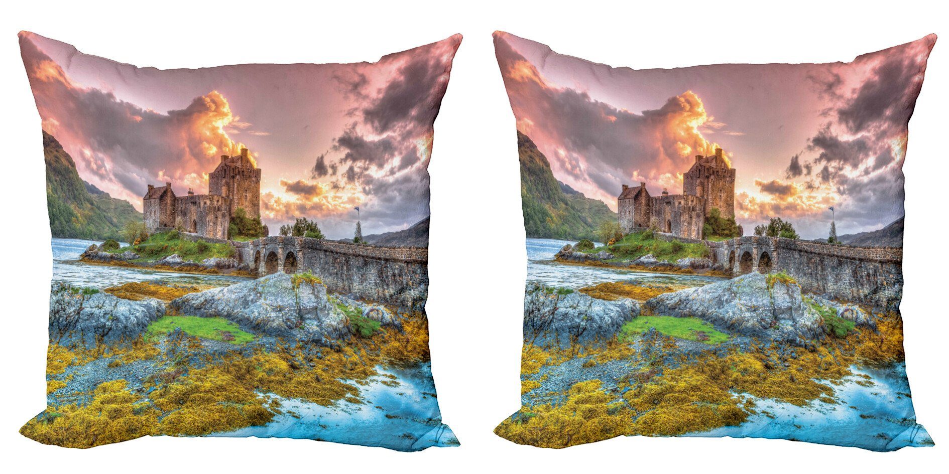 Kissenbezüge Modern Accent Doppelseitiger Digitaldruck, Abakuhaus (2 Stück), Landschaft Princess Dream Castle