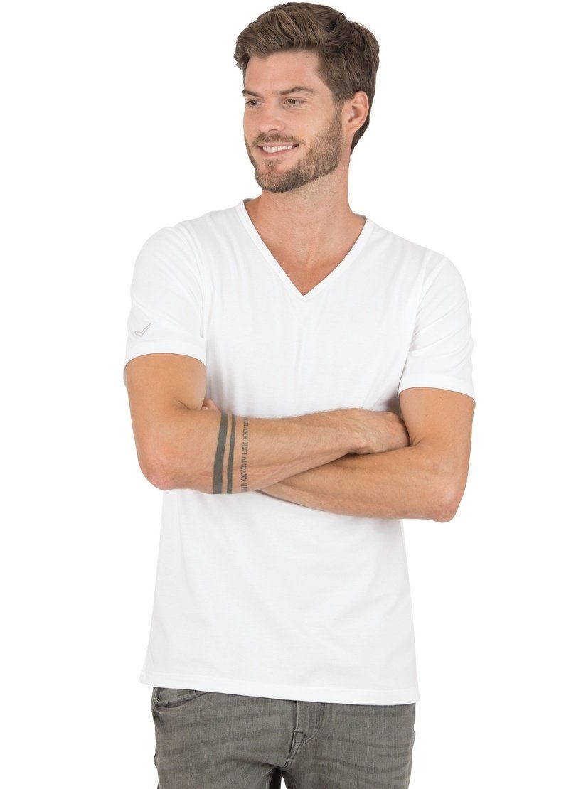 Trigema T-Shirt TRIGEMA V-Shirt aus 100% Bio-Baumwolle (kbA) weiss-C2C