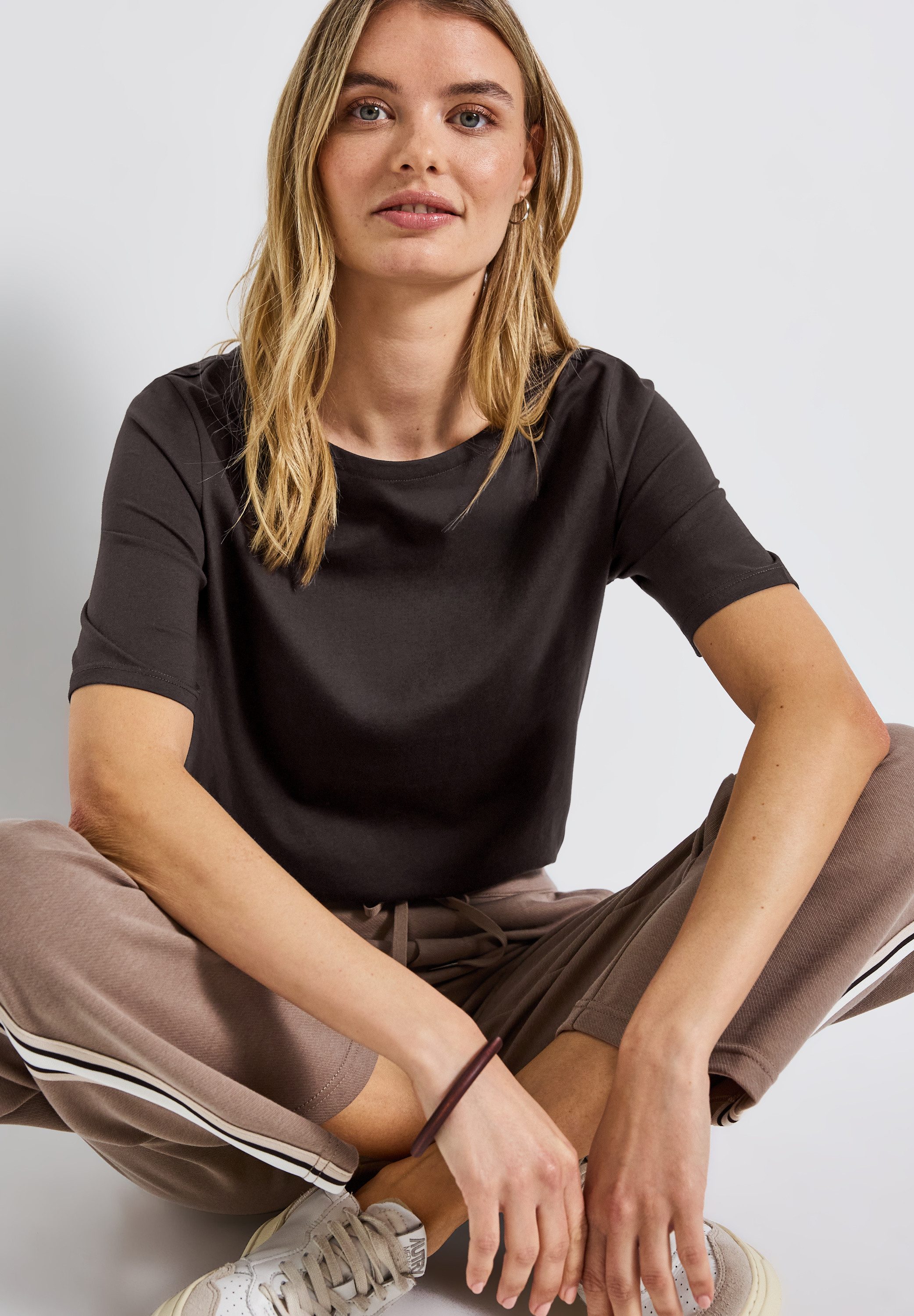 STREET ONE T-Shirt U-Boot Ausschnitt, Basic günstig online kaufen