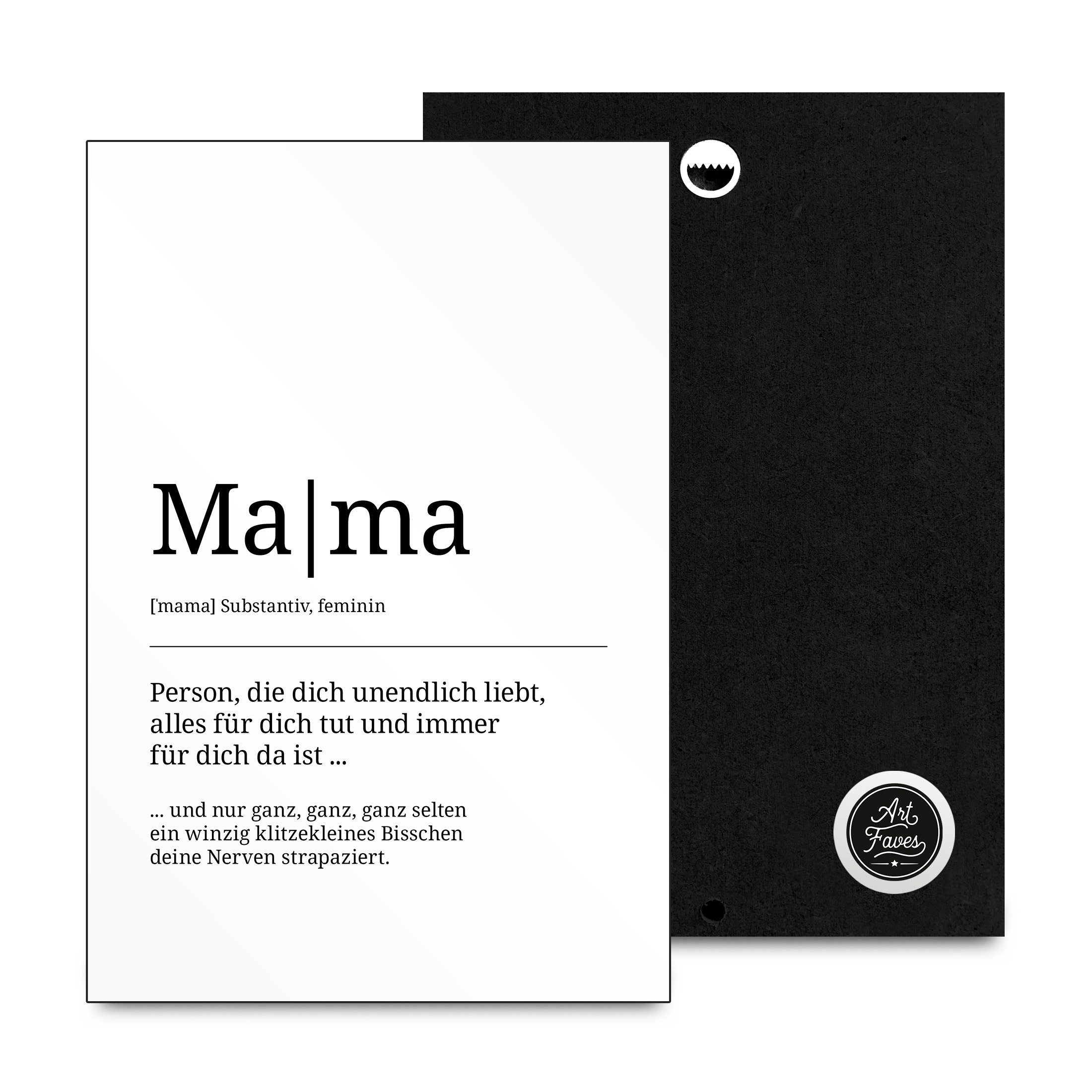 ARTFAVES Holzbild Holzschild mit Spruch Mama, Geschenk zum Tehma Mama