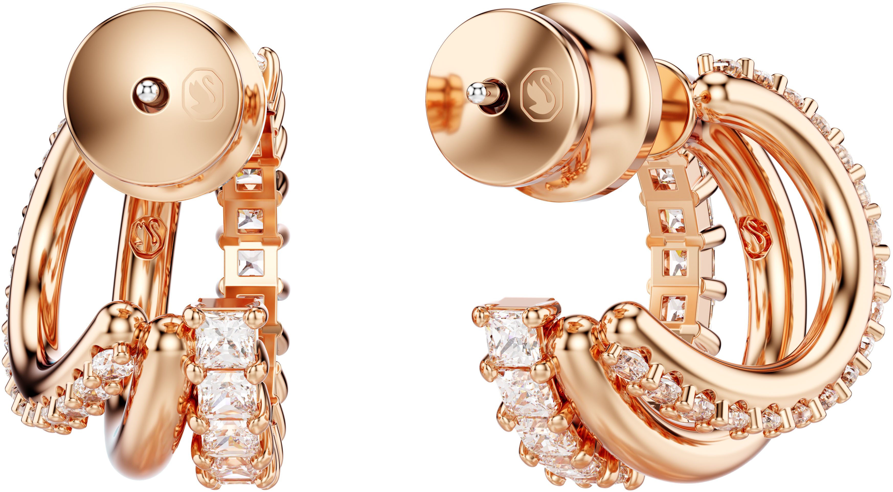 Swarovski Paar Creolen Schmuck Geschenk Hyperbola Ohrringe, mit Swarovski® Kristall
