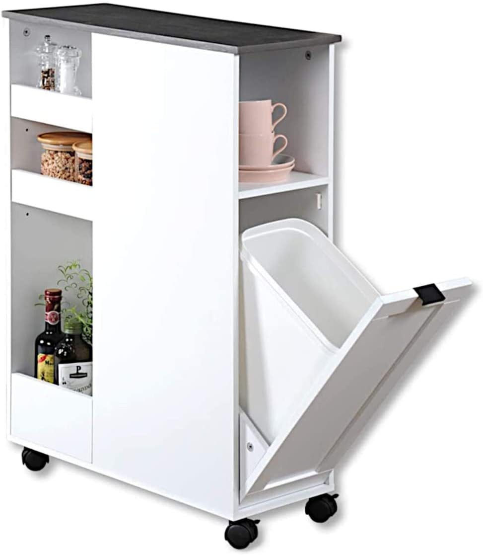 KESPER® Regal Nischenregal 24850-13 Spanplatte weiß mit Lenkrollen/Servierw günstig online kaufen