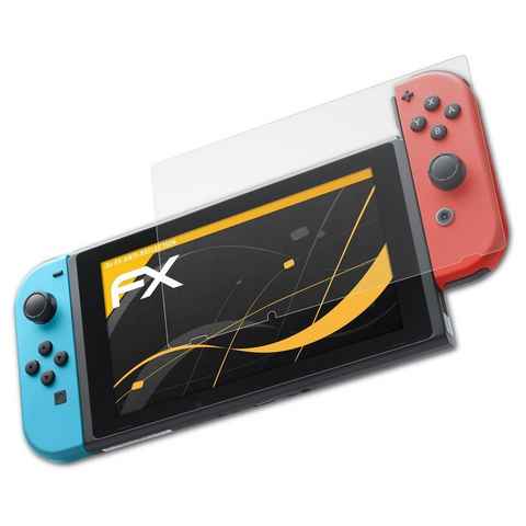 atFoliX Schutzfolie für Nintendo Switch, (3 Folien), Entspiegelnd und stoßdämpfend