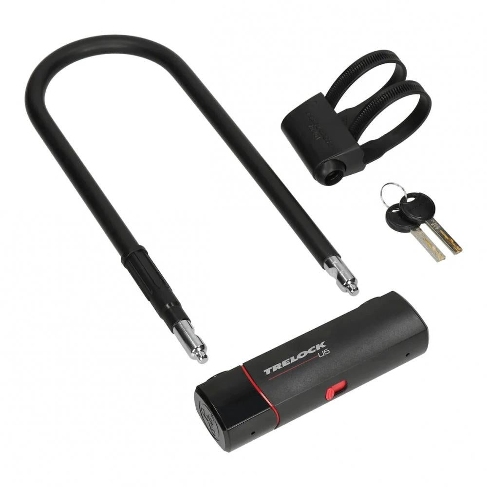 Trelock Rahmenschloss Trelock Bügelschloss U6 L 108×300 mm - schwarz, Bügeldurchmesser 16 mm