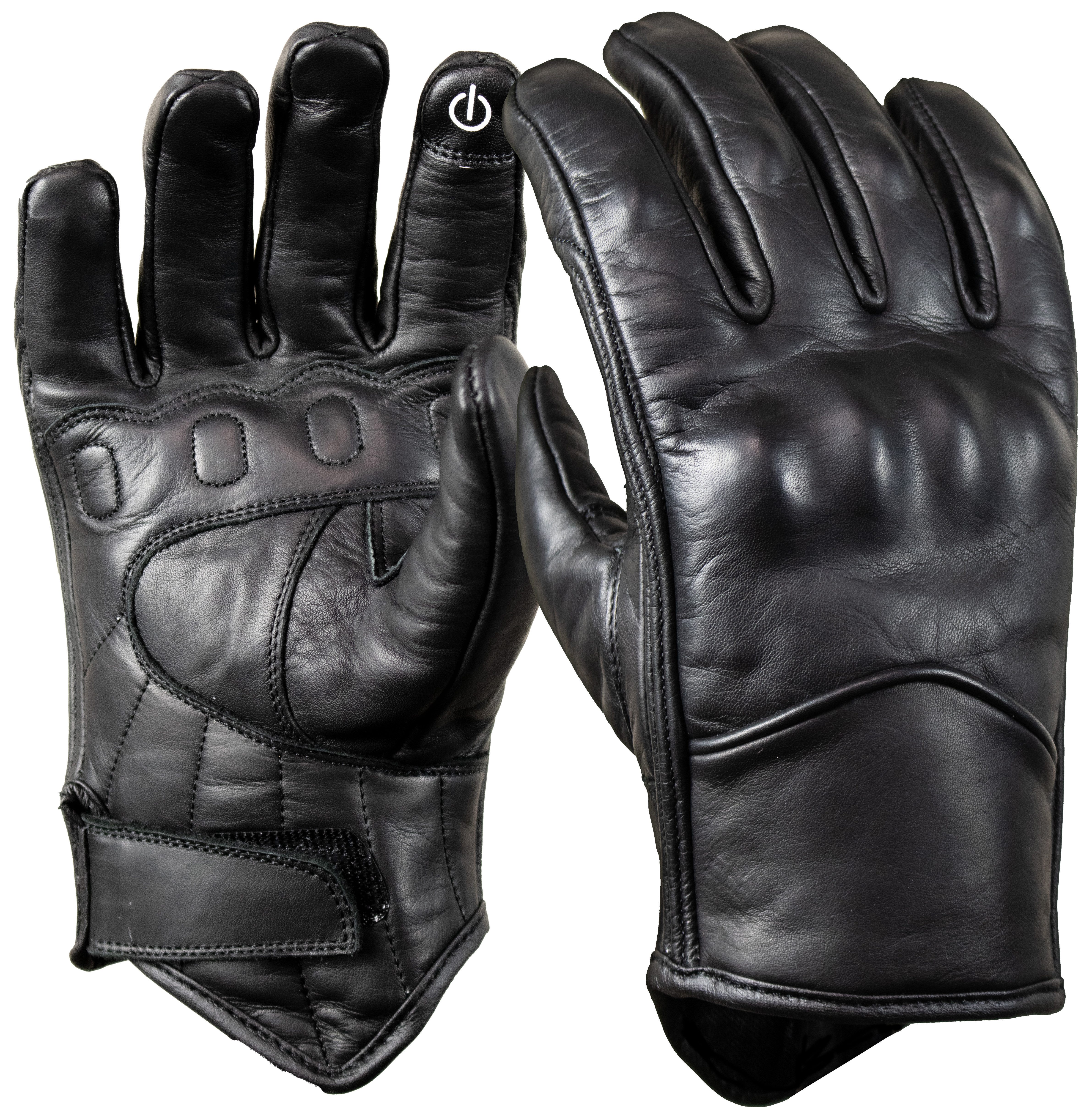 MDM Motorradhandschuhe Herren Motorradhandschuhe Leder Biker Retro Klassisch Stil Weiche Innenpolsterung für angenehmes Tragen auch auf langen Strecken