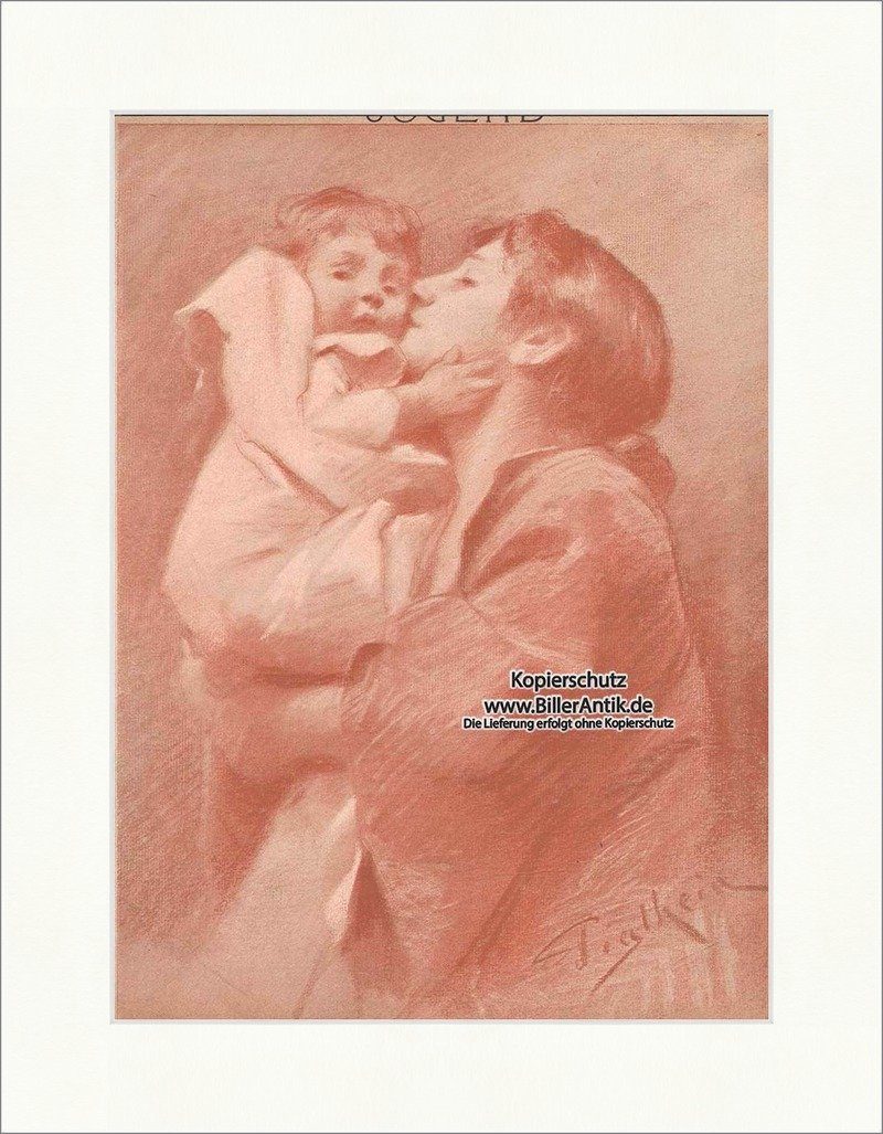 Kunstdruck Titelseite der Nummer 20 von 1901 Bruno Piglhein Baby Kind