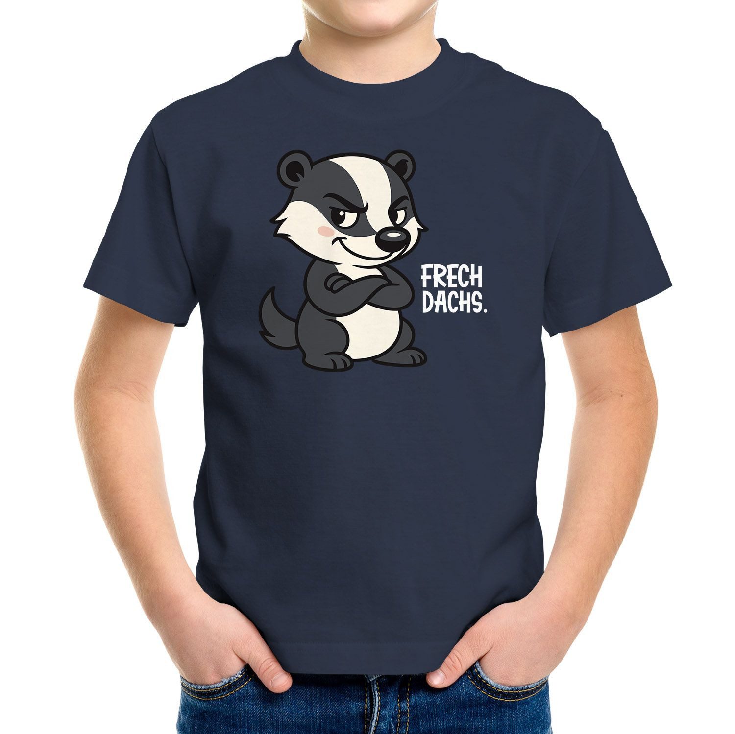 Print-Shirt Kinder T-Shirt Jungen mit Aufdruck Frechdachs Spruch lustig