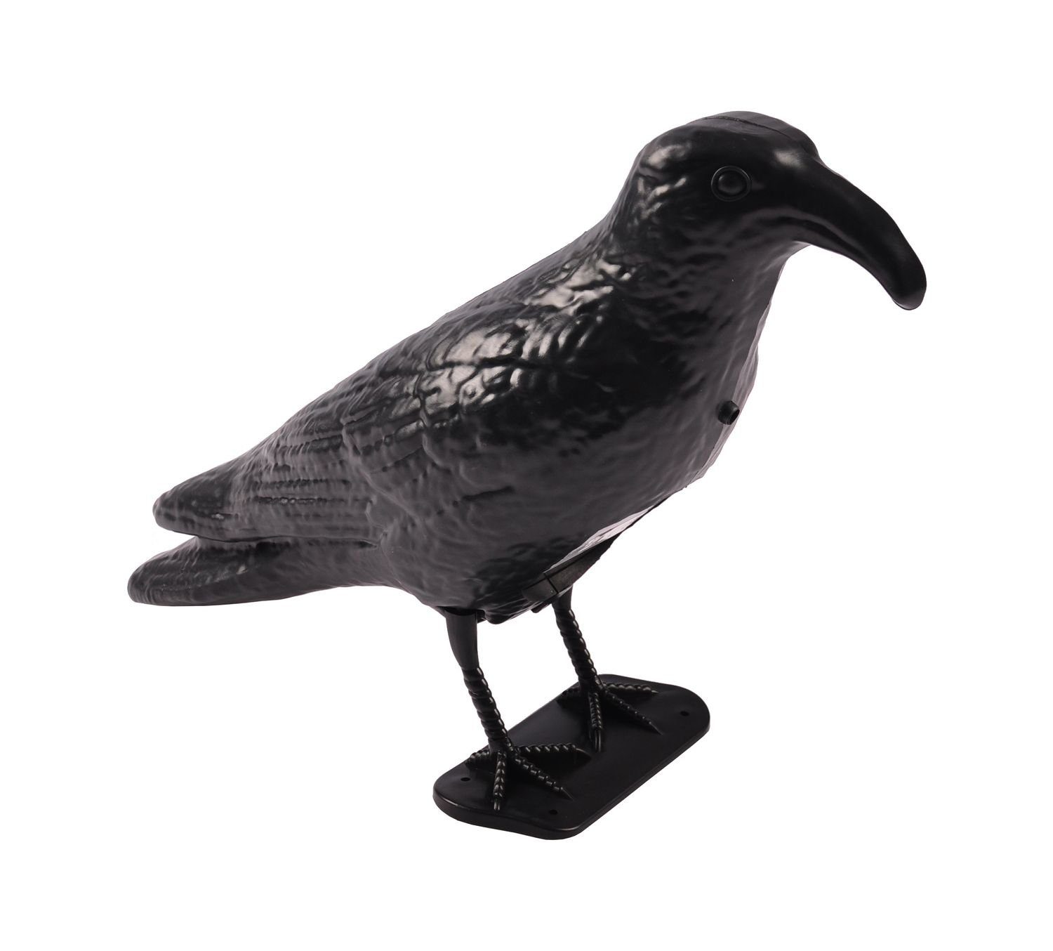 BURI Tierabwehr-Attrappe Taubenschreck Rabe mit Sensor Krähe Vogelabwehr Taubenabwehr Vogel