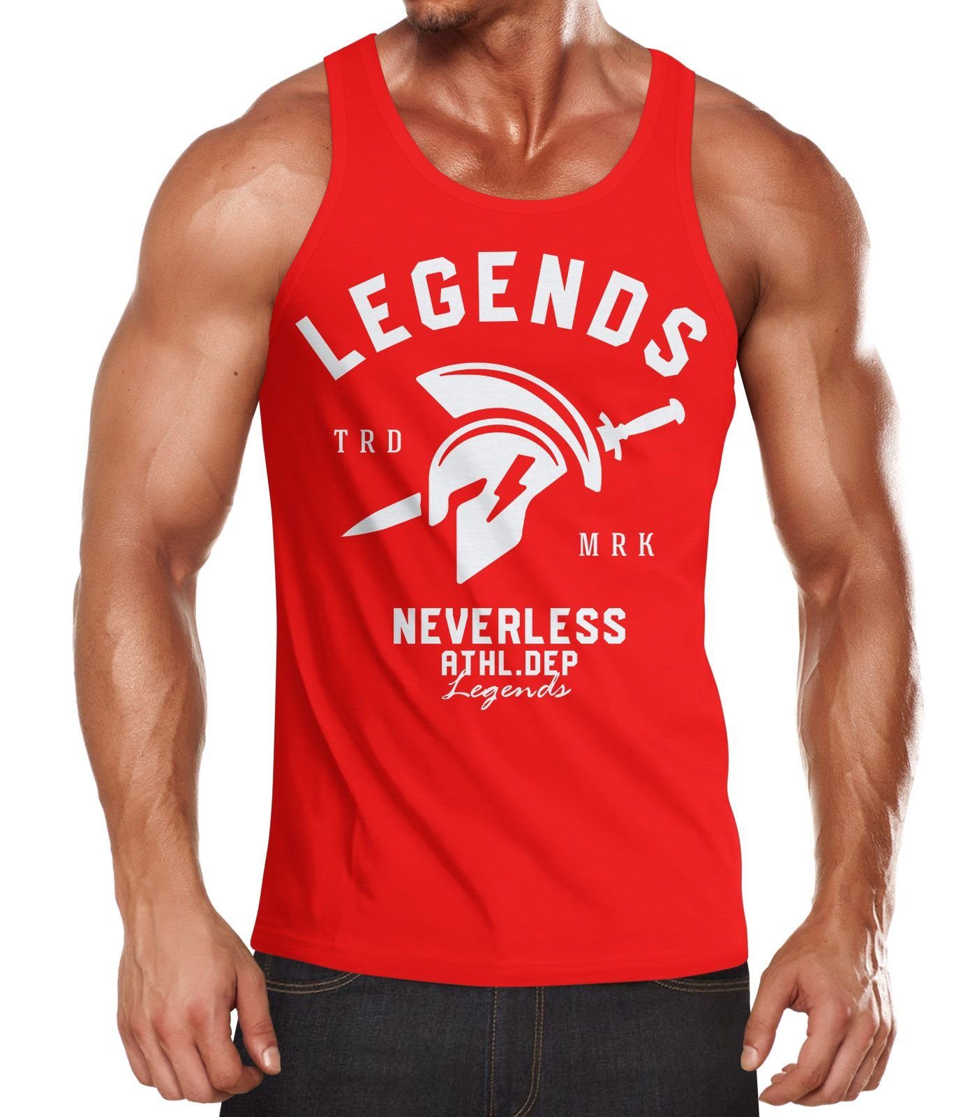 Neverless Tanktop Cooles Herren Tank-Top Gladiator Sparta Gym Athletics Sport Fitness Muskelshirt Muscle Shirt Neverless® mit Print