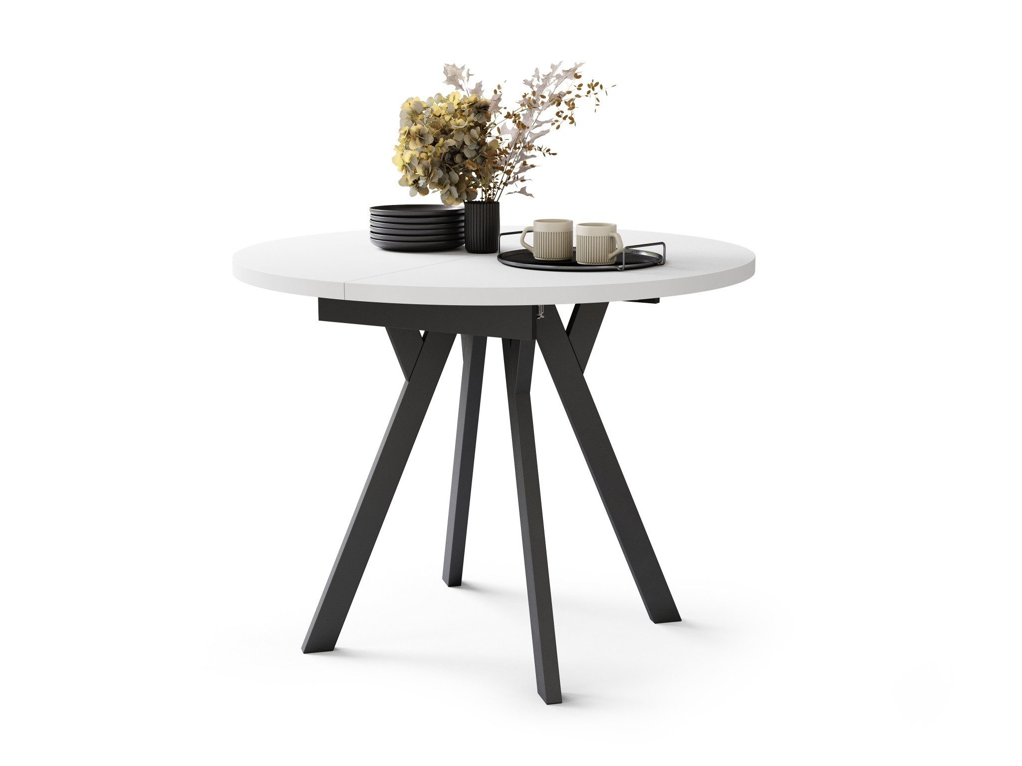 designimpex Esstisch Design Esstisch Aldo ausziehbar 90 cm bis 145 cm rund günstig online kaufen