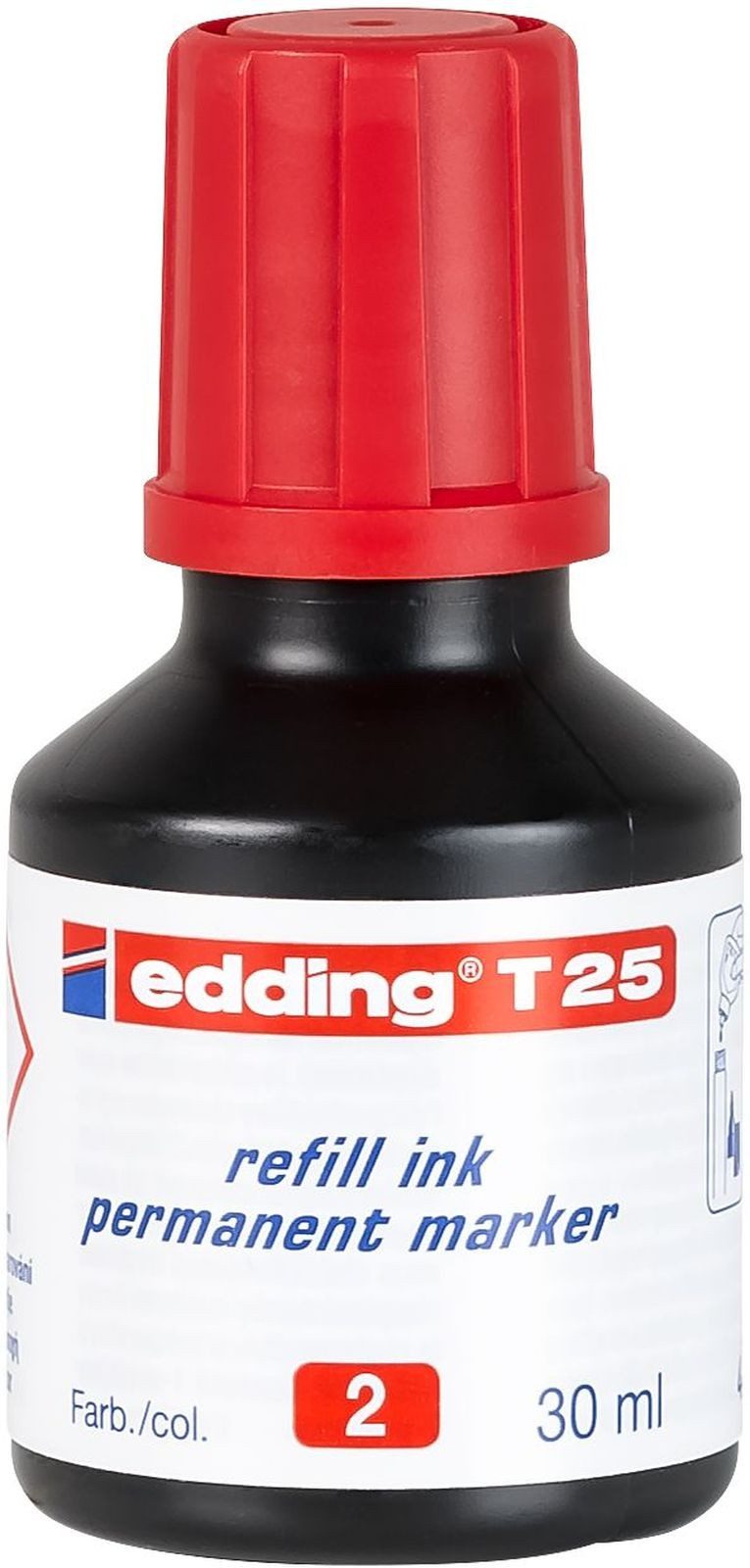 edding Füllhalter Nachfülltinte edding T 25 für edding Permanentmarker 30ml rot