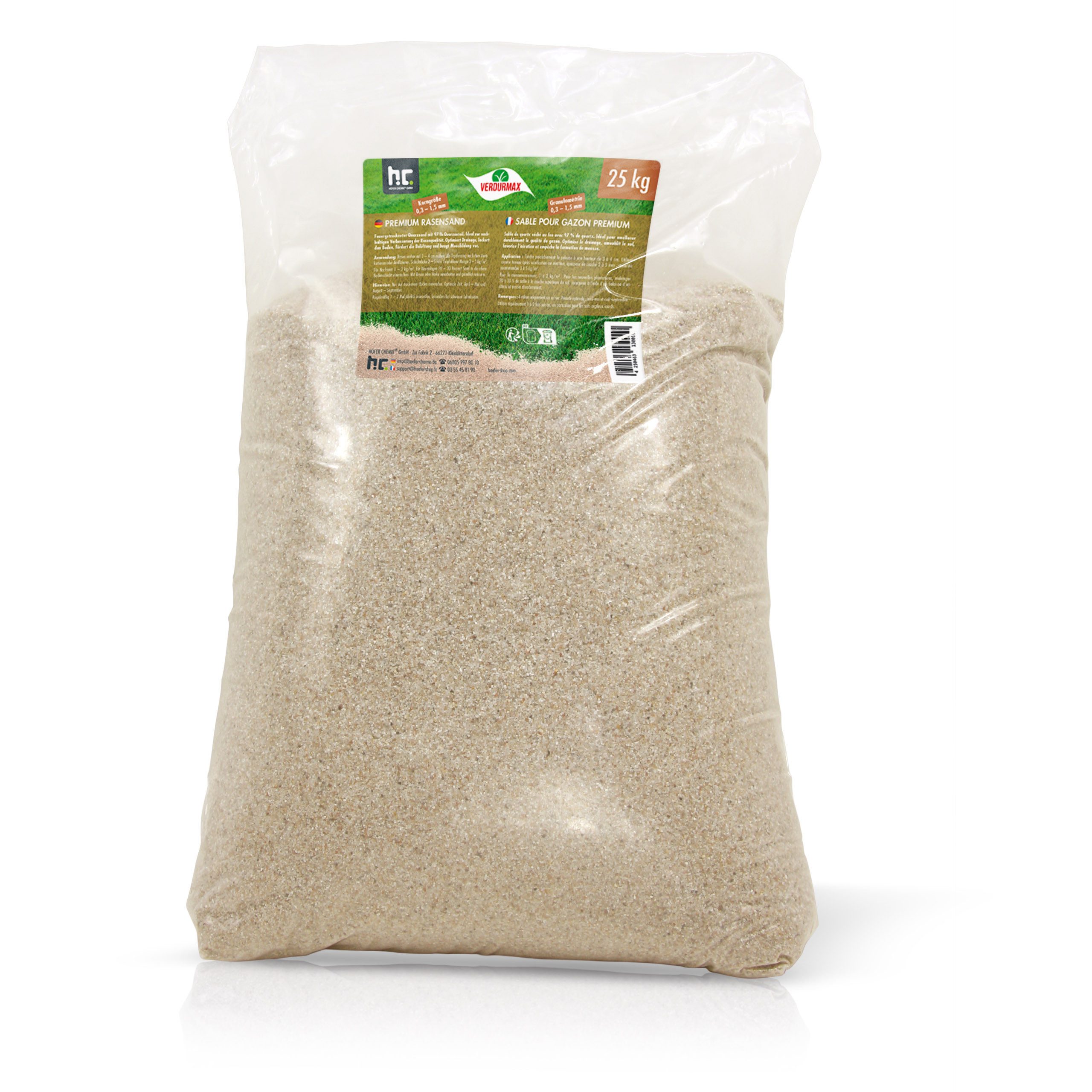 Höfer Chemie GmbH Rasensand 25 kg VERDURMAX® Premium Rasensand 0,3 - 1,5 mm (1-St), 0
