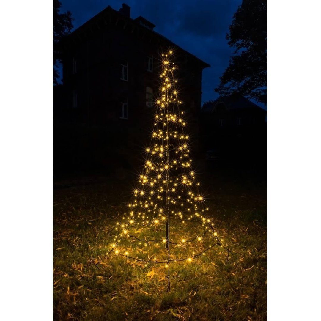 FHS Künstlicher Weihnachtsbaum Galaxy LED-Tannenbaum 200 cm, Durchmesser ca. 140cm 35236T Schwarz