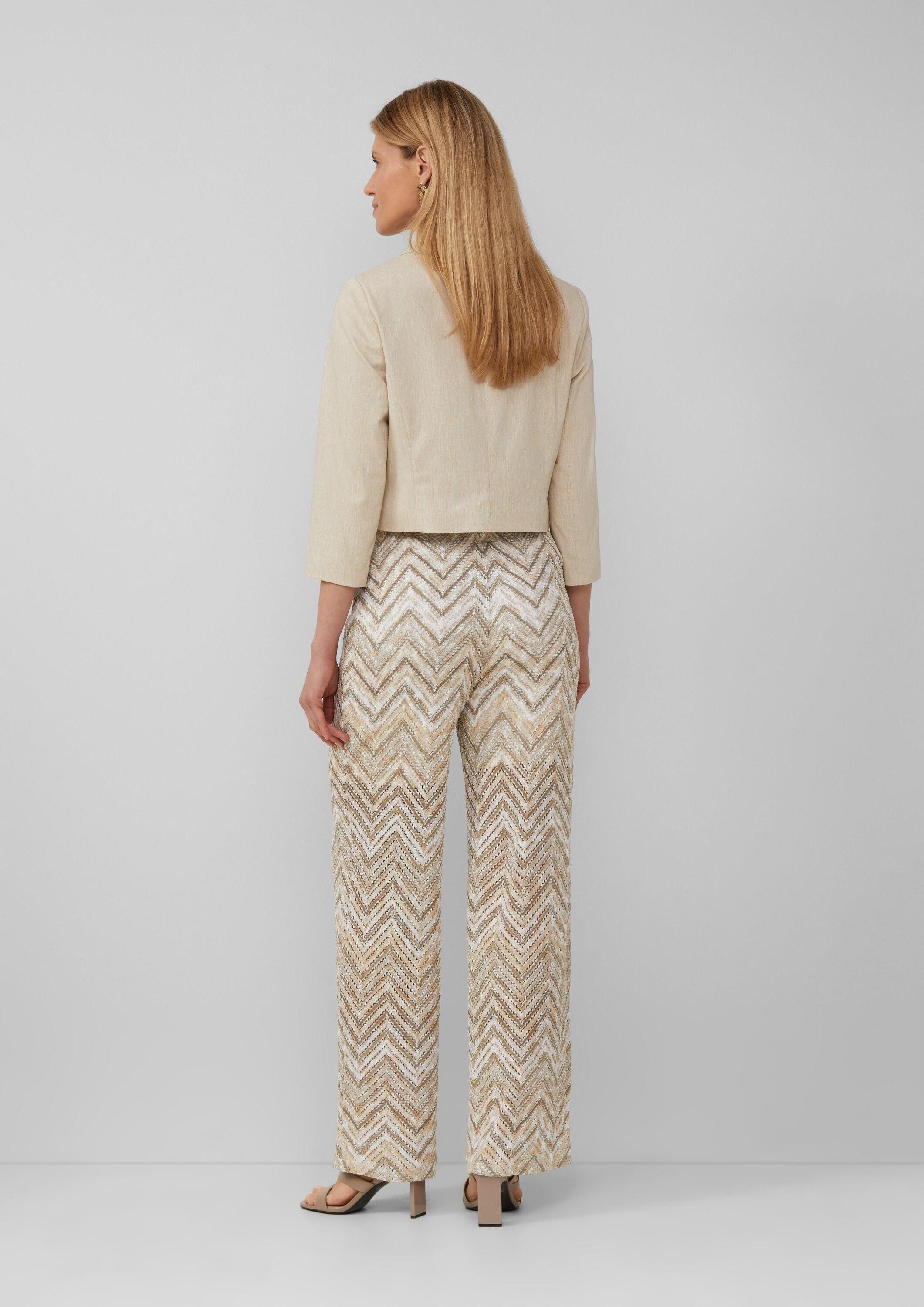 s.Oliver Jackenblazer Indoor-Blazer Cropped Blazer aus Leinenmix