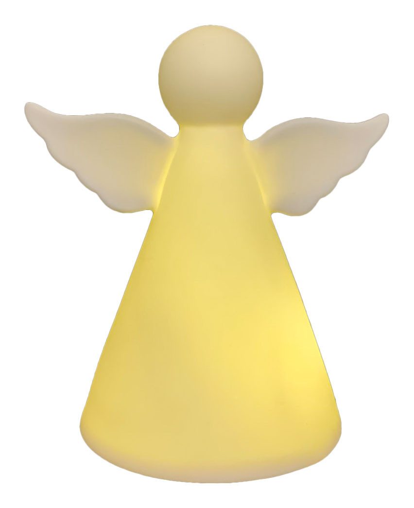 finehomegarden Engelfigur Engel mit LED mit Timer Porzellan weiß H12cm+H18cm Weihnachten (1 St), 2Größen wählbar Skulptur Figur Weihnachten