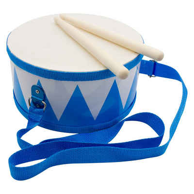 GICO Spielzeug-Musikinstrument Trommel für Kinder blau-weiss Kindertrommel Holz D: 20 cm- 3845