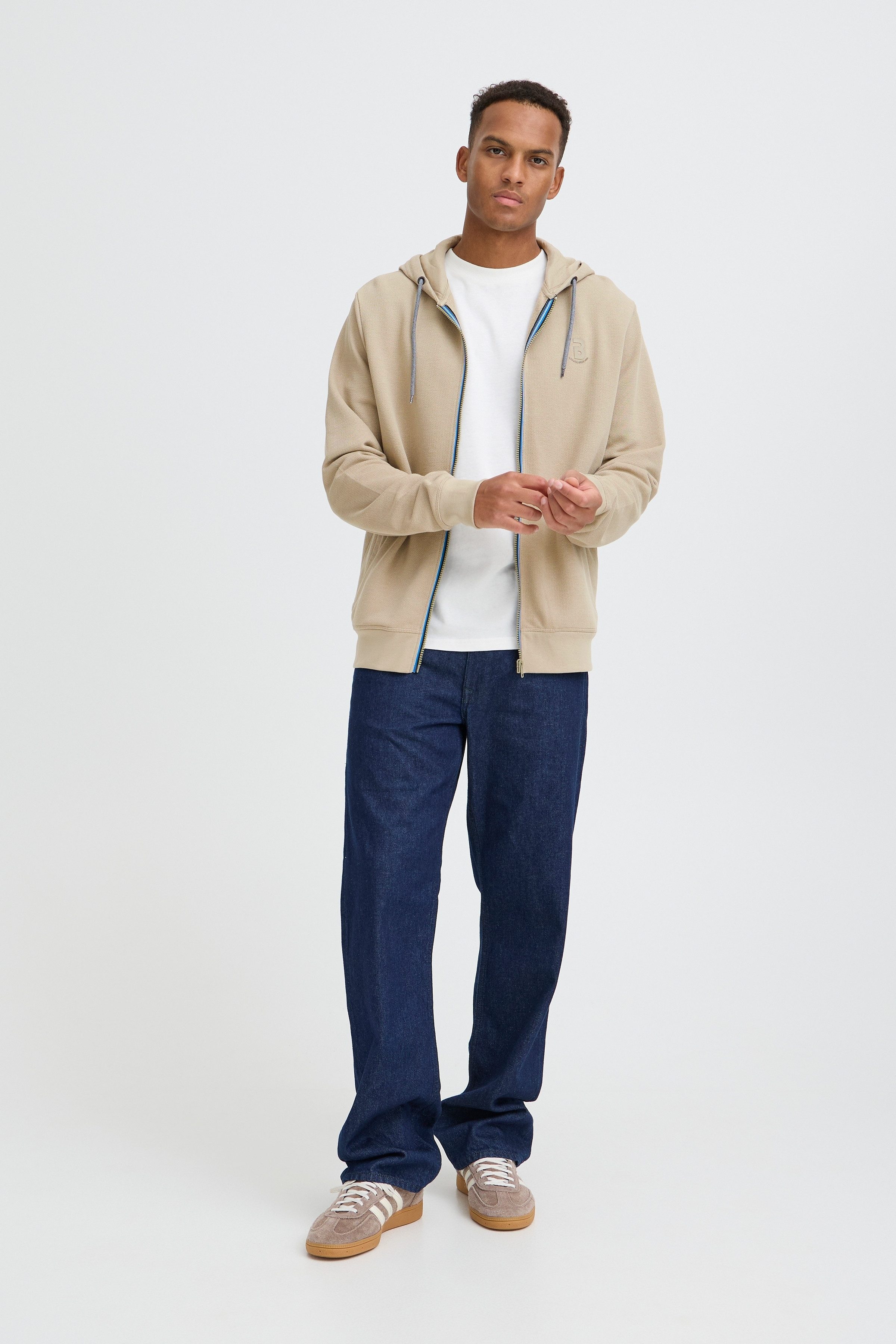 Blend Kapuzensweatshirt BHJUMA PIQUE ZIPP SWEAT mit Reißverschluss, aus Baumwolle und Polyester, Regular Fit