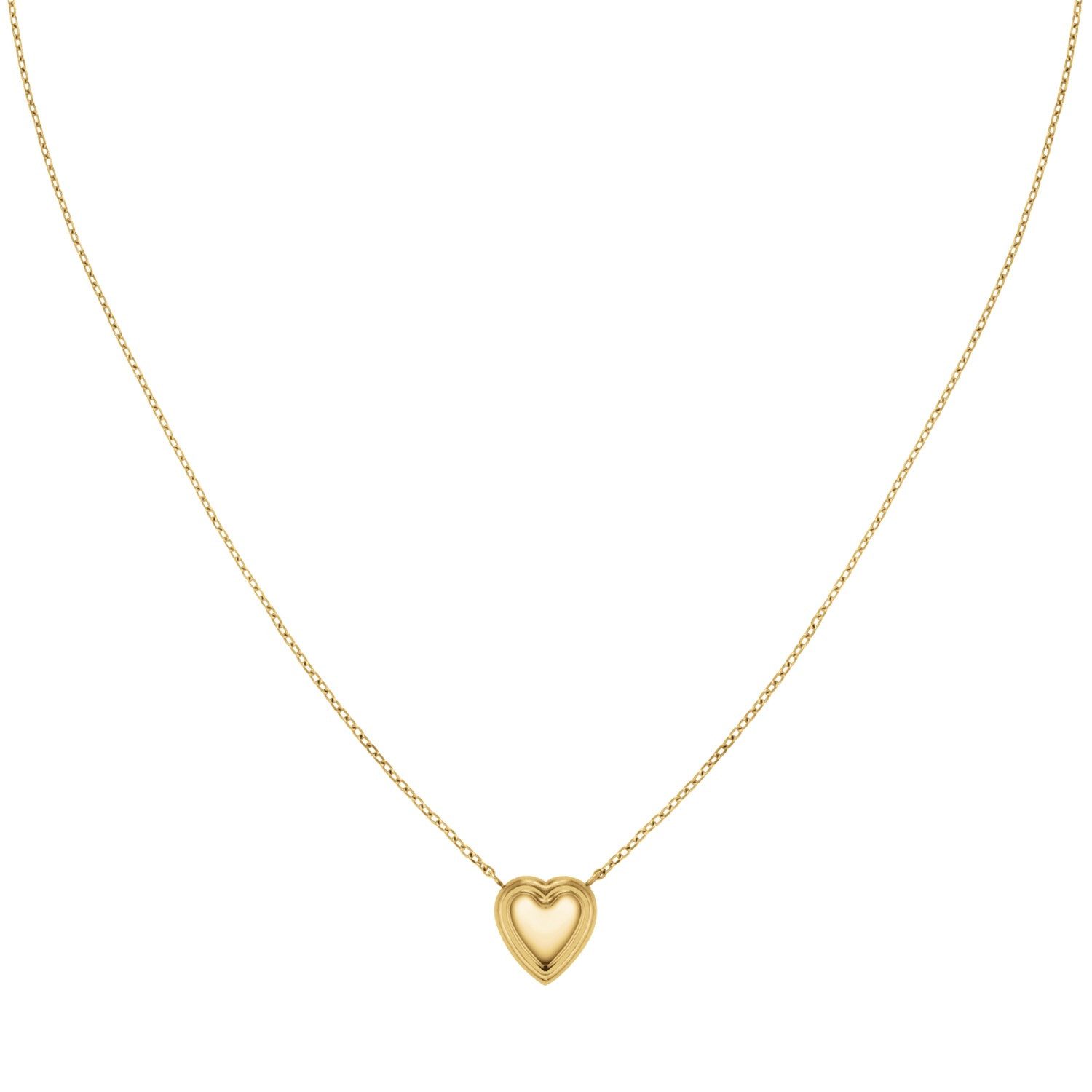 ROSEFIELD Kette mit Anhänger Damen-Puffy Heart Goldfarben