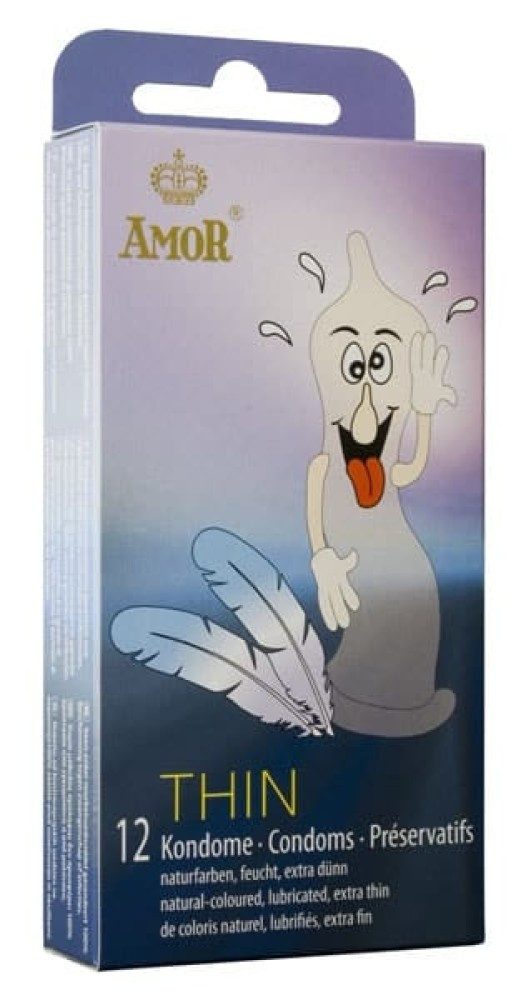 Amor Kondome AMOR Thin / 12 pcs content, 1 St., dünne Wandstärke, besonders viel Gefühl