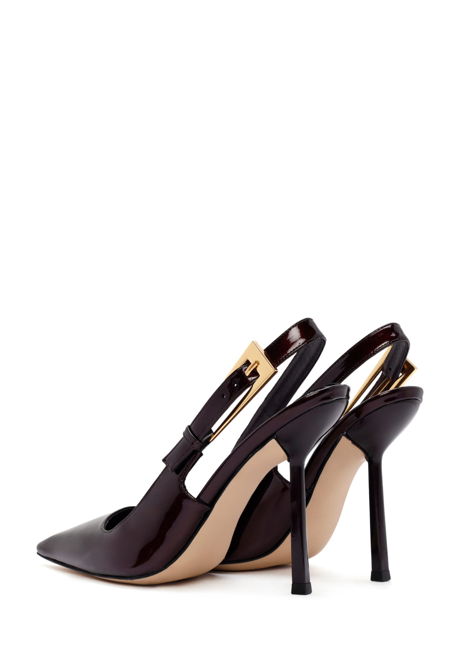 Derimod High Heels aus Lackleder Pumps Klettverschluss, Lederfutter, Absatz 8 cm