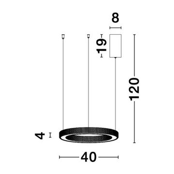 click-licht LED Pendelleuchte LED Pendelleuchte Fiore in Gold 2x 20W 2139lm, keine Angabe, Leuchtmittel enthalten: Ja, fest verbaut, LED, warmweiss, Hängeleuchte, Pendellampe, Pendelleuchte