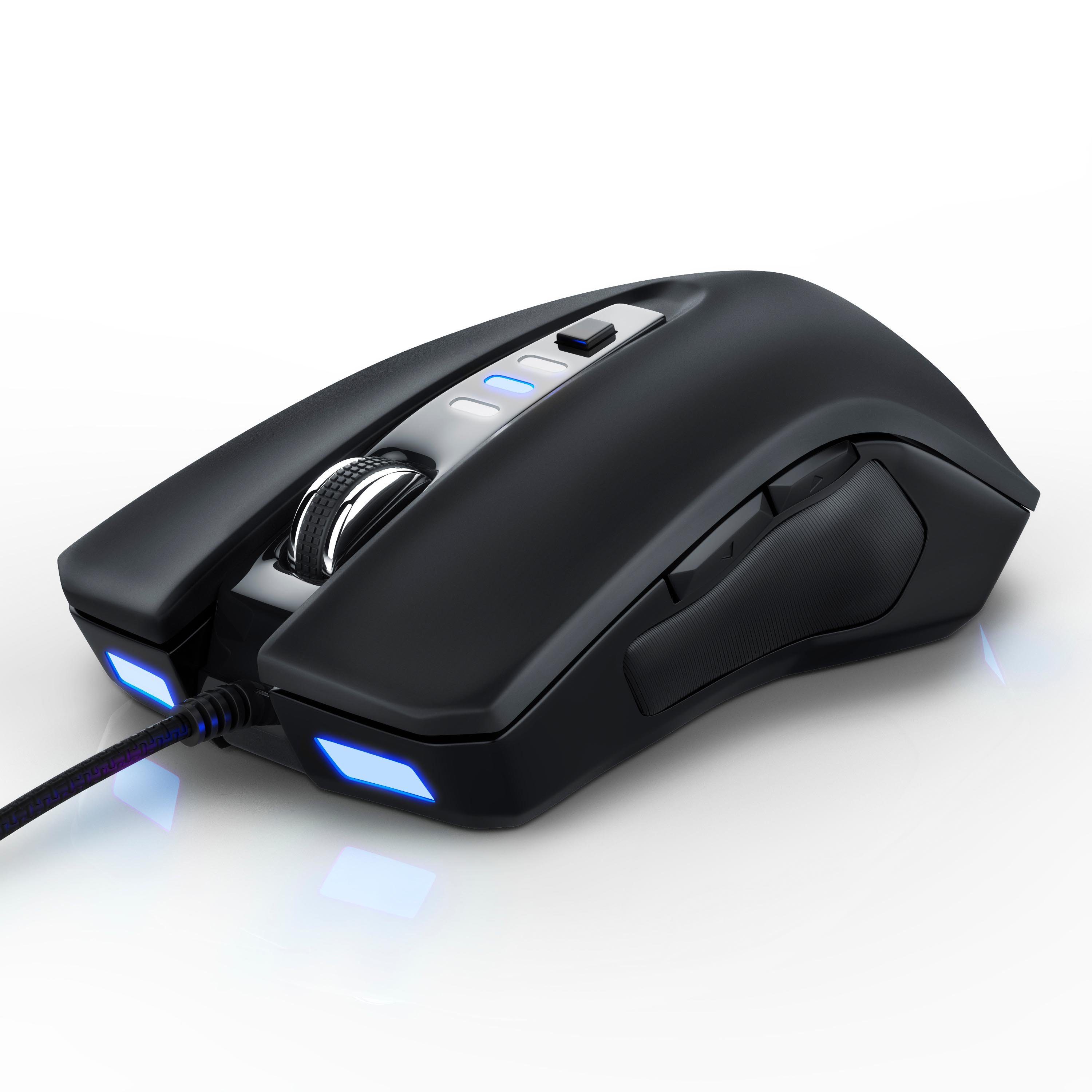 CSL Gaming-Maus (USB, Optisch, ergonomisches Design, 3000dpi, Abtastrate wählbar)