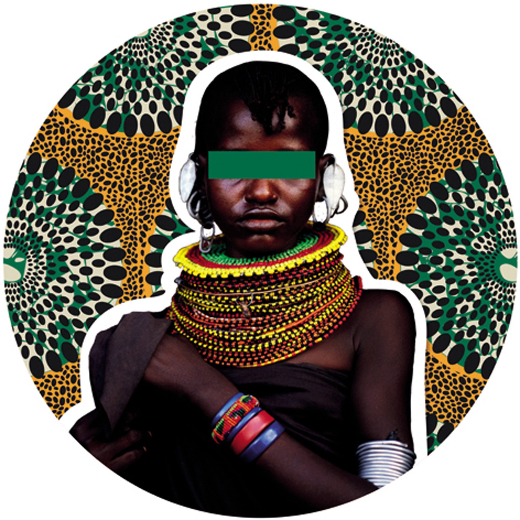 More2Home Wanddekoobjekt Wandtextil MondiArt, TURKANA GIRL, mit Alu-Rahmen, Ø 100 cm