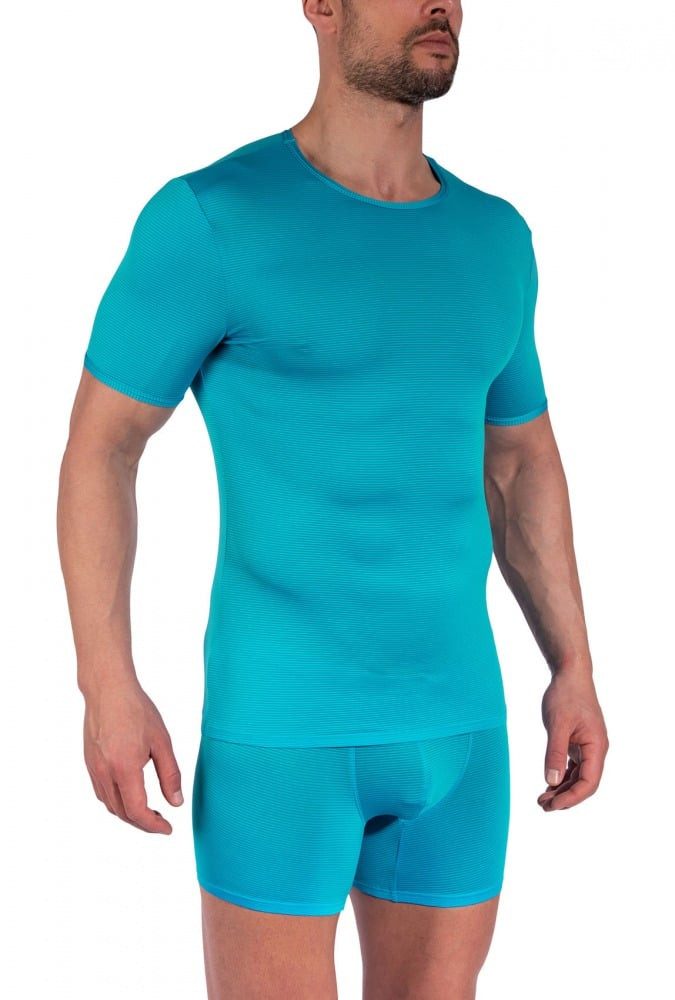 Olaf Benz T-Shirt Unterwäsche RED1201 (Polyamid, angenehmes Tragegefühl) auqablau Herren