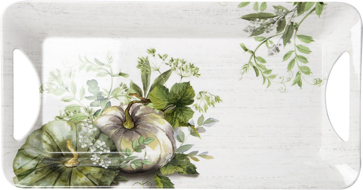 Servierplatte Pumpkin Kürbis weiss Tablett Melamin B39,5 cm