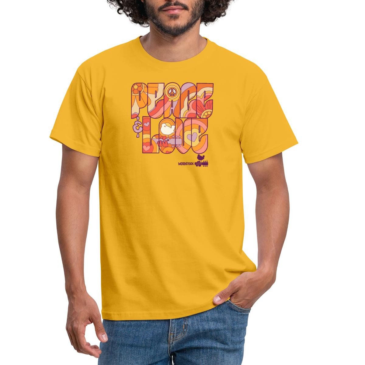 Spreadshirt T-Shirt Woodstock Peace Love Hippie günstig online kaufen
