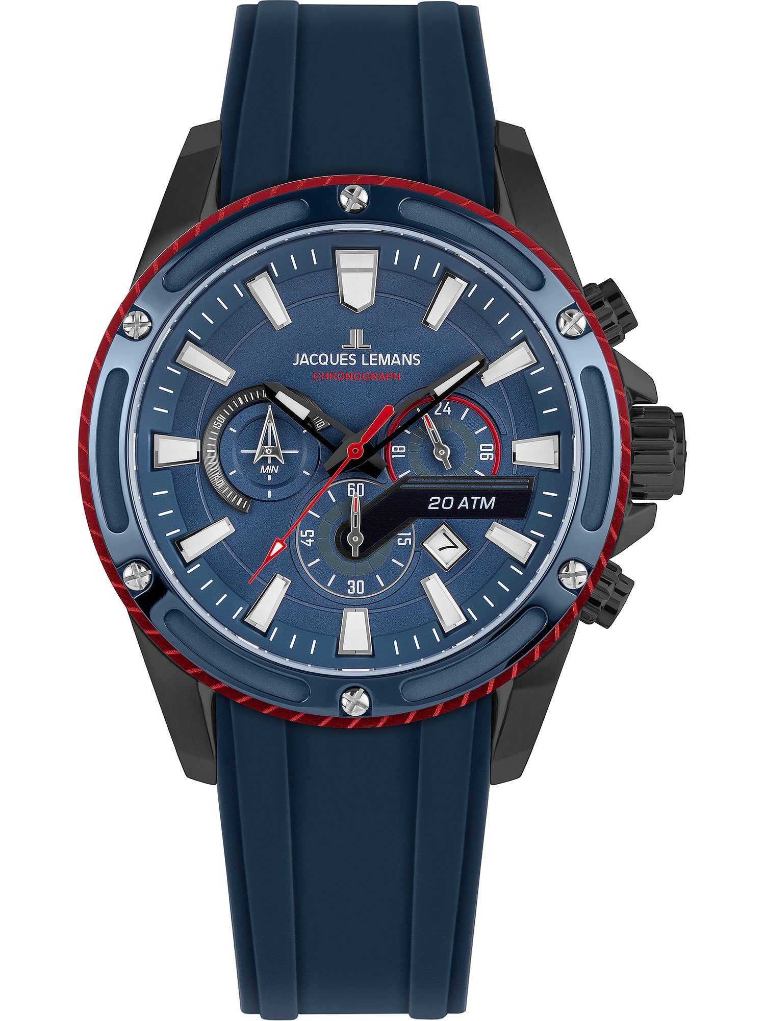 Jacques Lemans Chronograph Jacques Lemans Herren-Uhren Analog Quarz, Klassikuhr