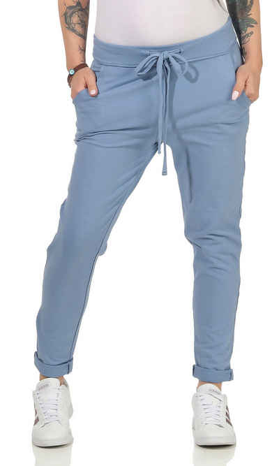 CLEO STYLE Jogginghose Damen Jogginghose 15 Hellblau One Size 36-40