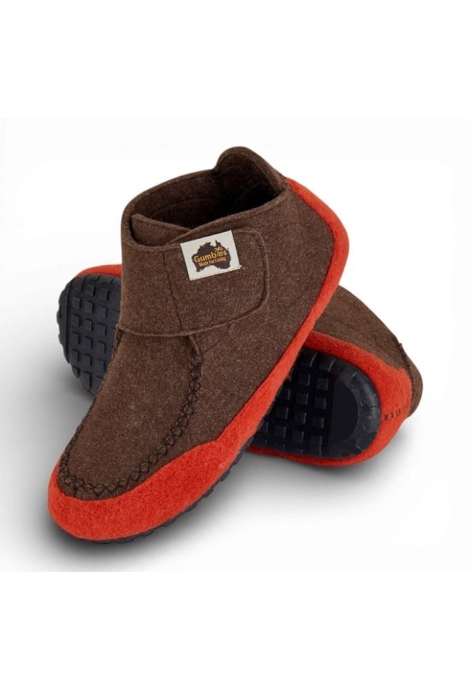 Gumbies Quokka Pantoffel chocolatebraun/orange - 1 Paar Hausschuh