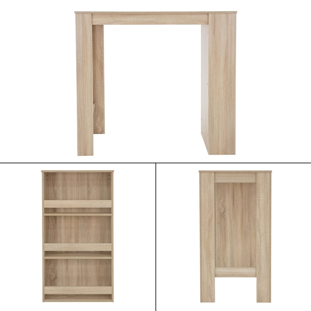 ML-DESIGN Bartisch Bistrotisch mit 3 Ablageflächen günstig online kaufen