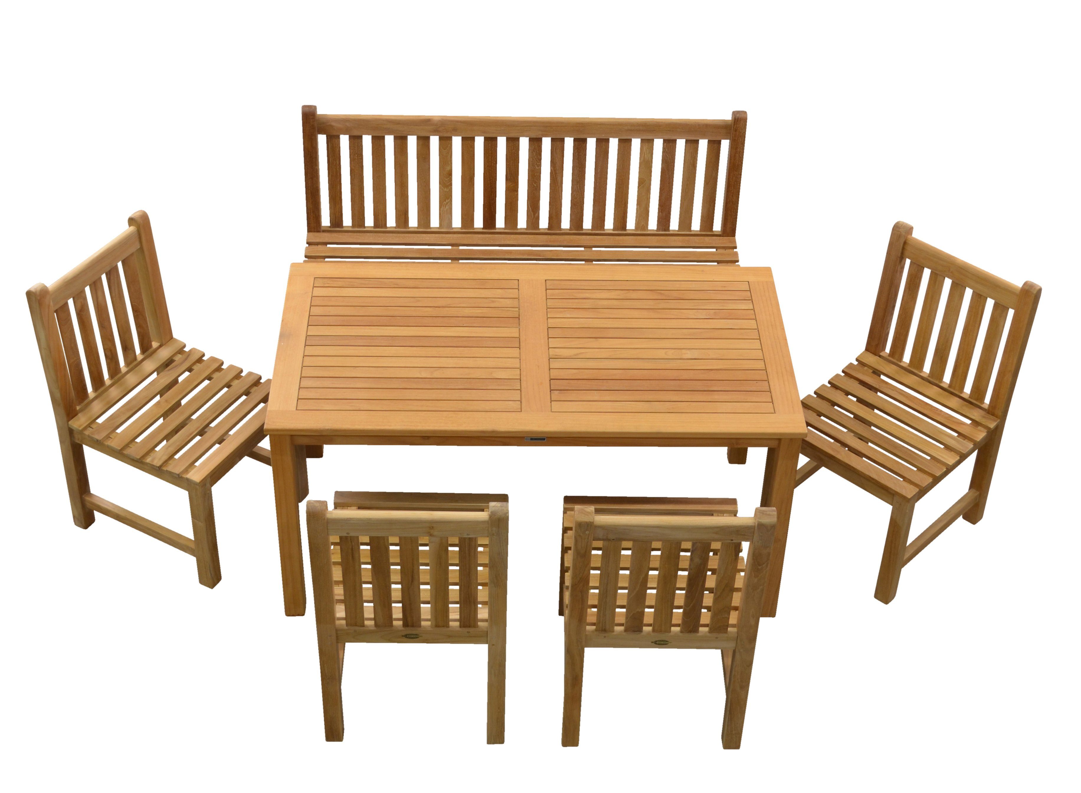 Kai Wiechmann GartenEssgruppe »Teak Sitzgruppe aus 1 Bank 150 cm, 4