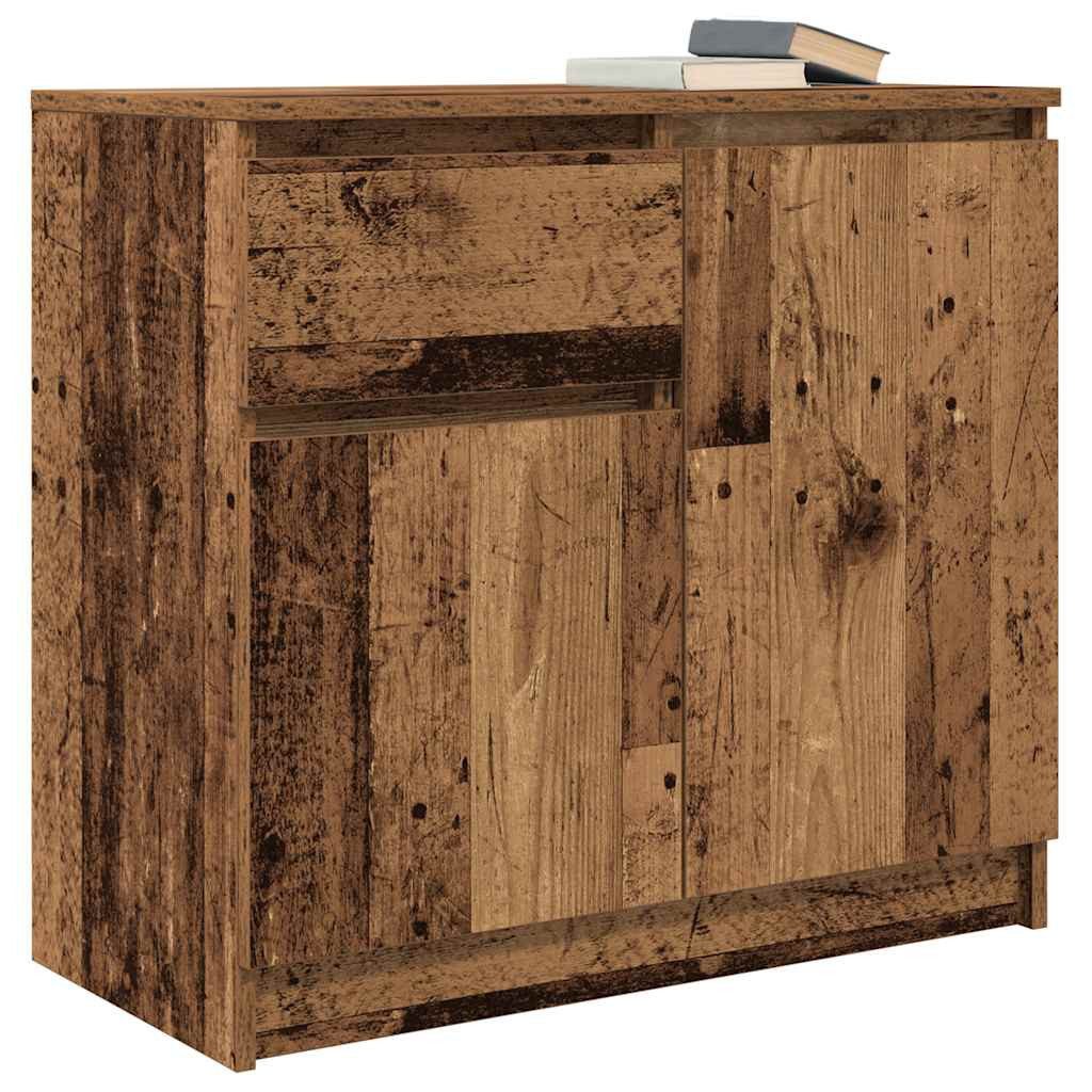 vidaXL Sideboard Sideboard mit Schublade Altholz-Optik 71x35x65 cm Holzwerkstoff (1 St)