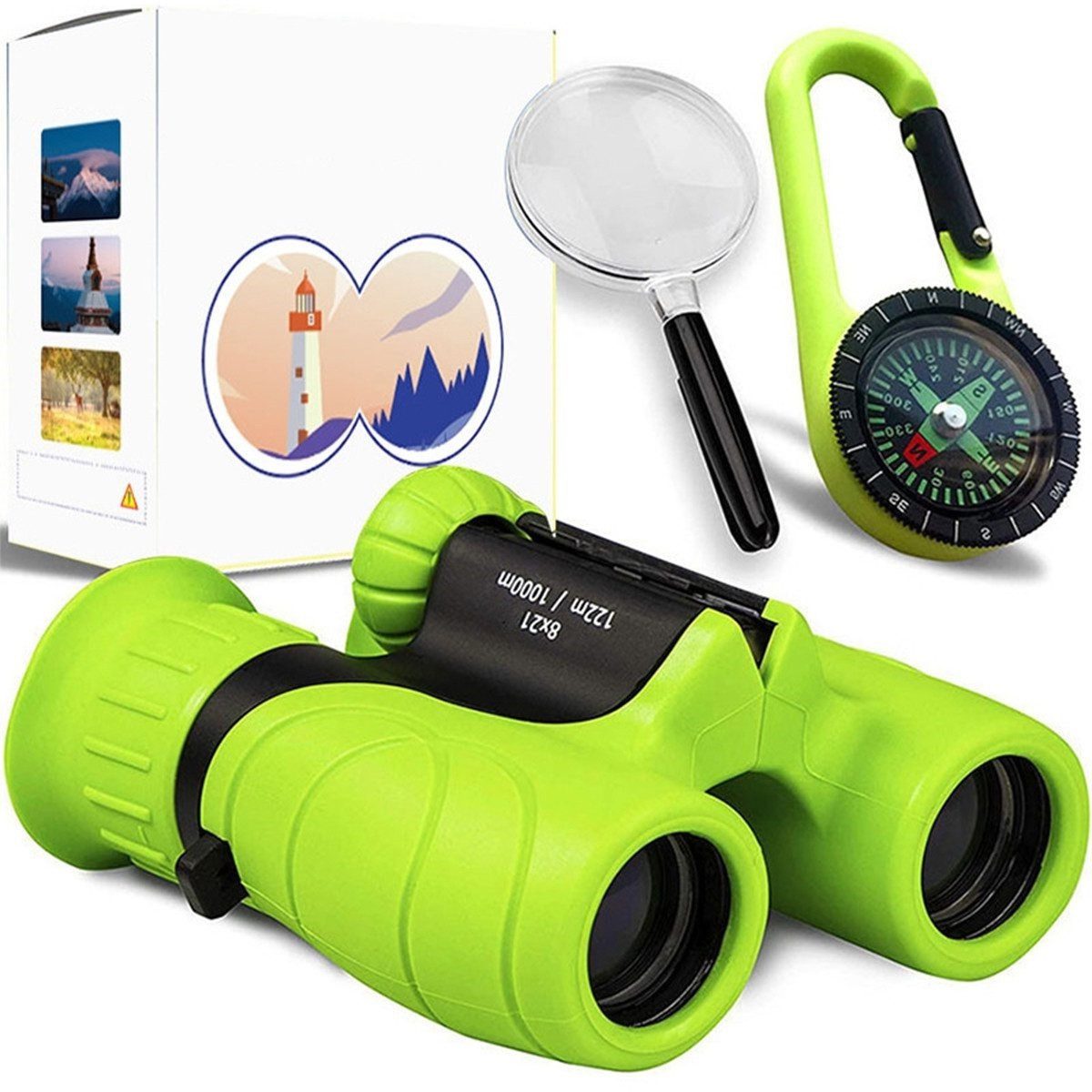Novzep Outdoor-Spielzeug 8x21 Kinderfernglas-Set mit Lupe&Kompass günstig online kaufen