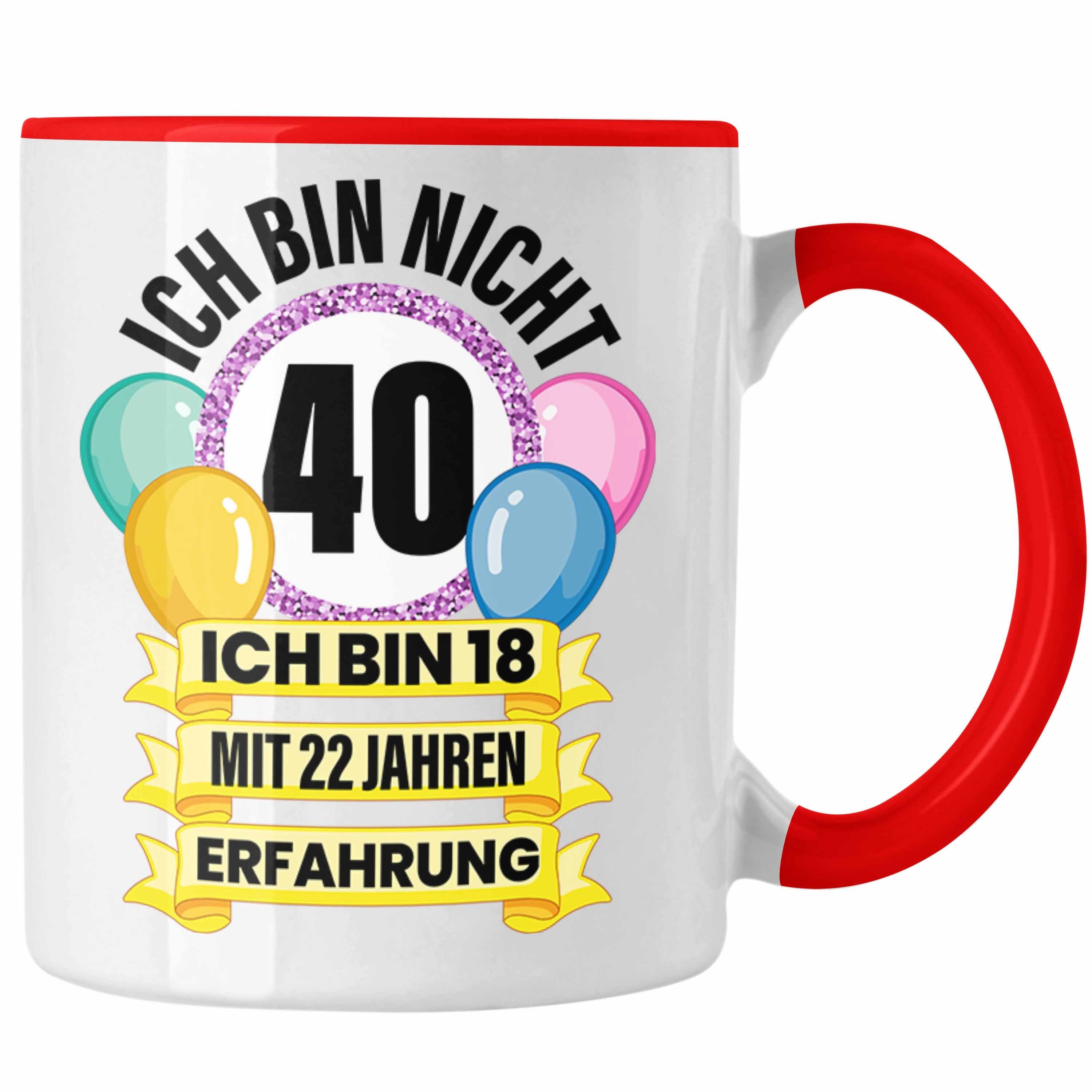 Trendation Tasse Trendation - Mann Frauen Jahre Geschenk Tasse 40 Geburtstag Rot 40 Frau Männer Mutter 40er Geschenke Lustig 40. Geschenkidee Alt