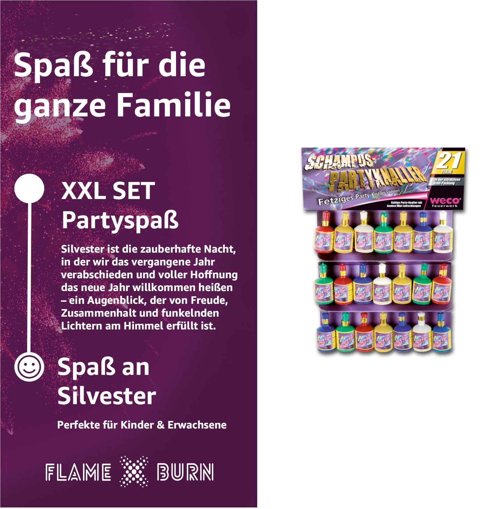 FlameXBurn Geburtstagskerze 20er Schampus Popper – günstig online kaufen