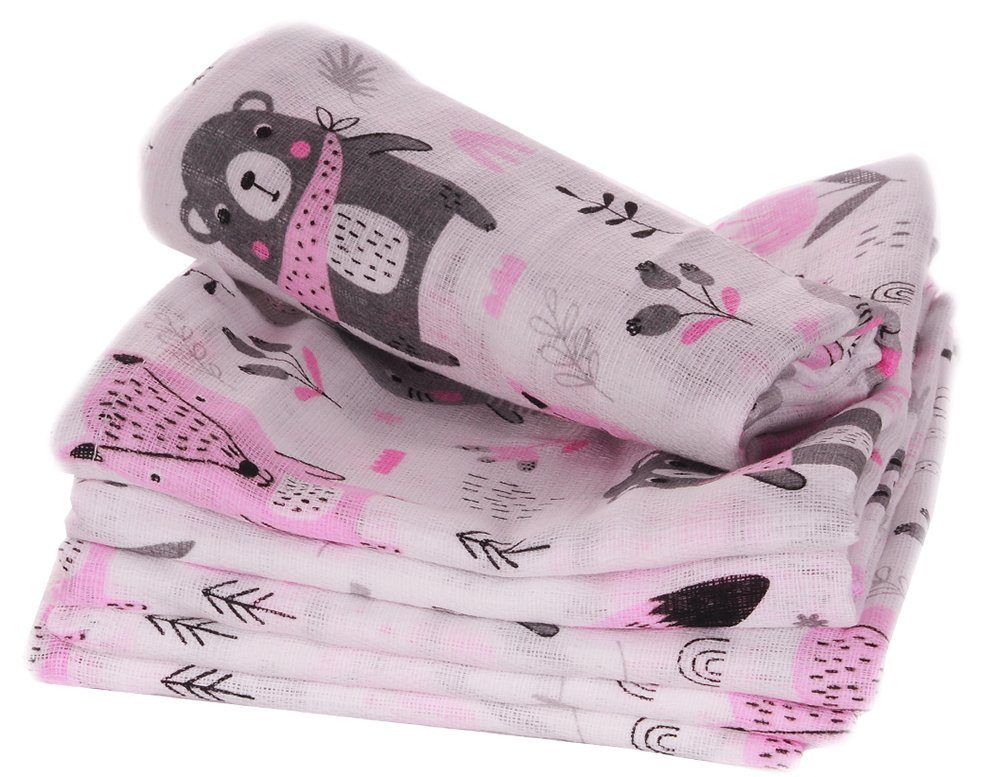 La Bortini Stoffwindeln 10er Pack Mullwindeln Babytücher Baby Spucktücher Mulltücher, aus reiner Baumwolle, große Packung