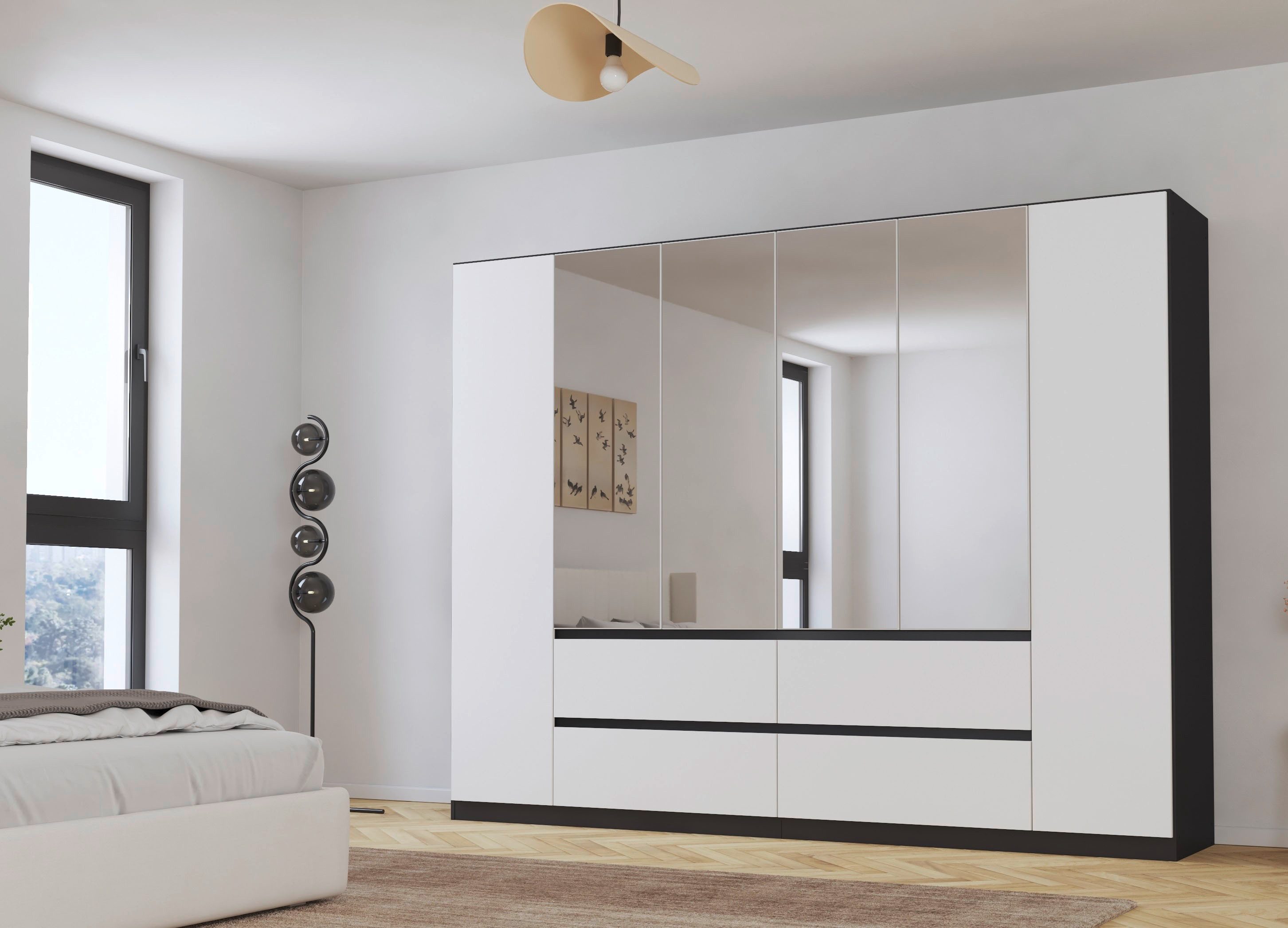 rauch Drehtürenschrank Schrank Garderobe MAINZ Breiten 91/136/181/226/271/315/360, Höhe 210cm (3 verschiedene Ausstattungen BASIC/CLASSIC/PREMIUM (inkl. SOFT-CL – Bild 2 von 5