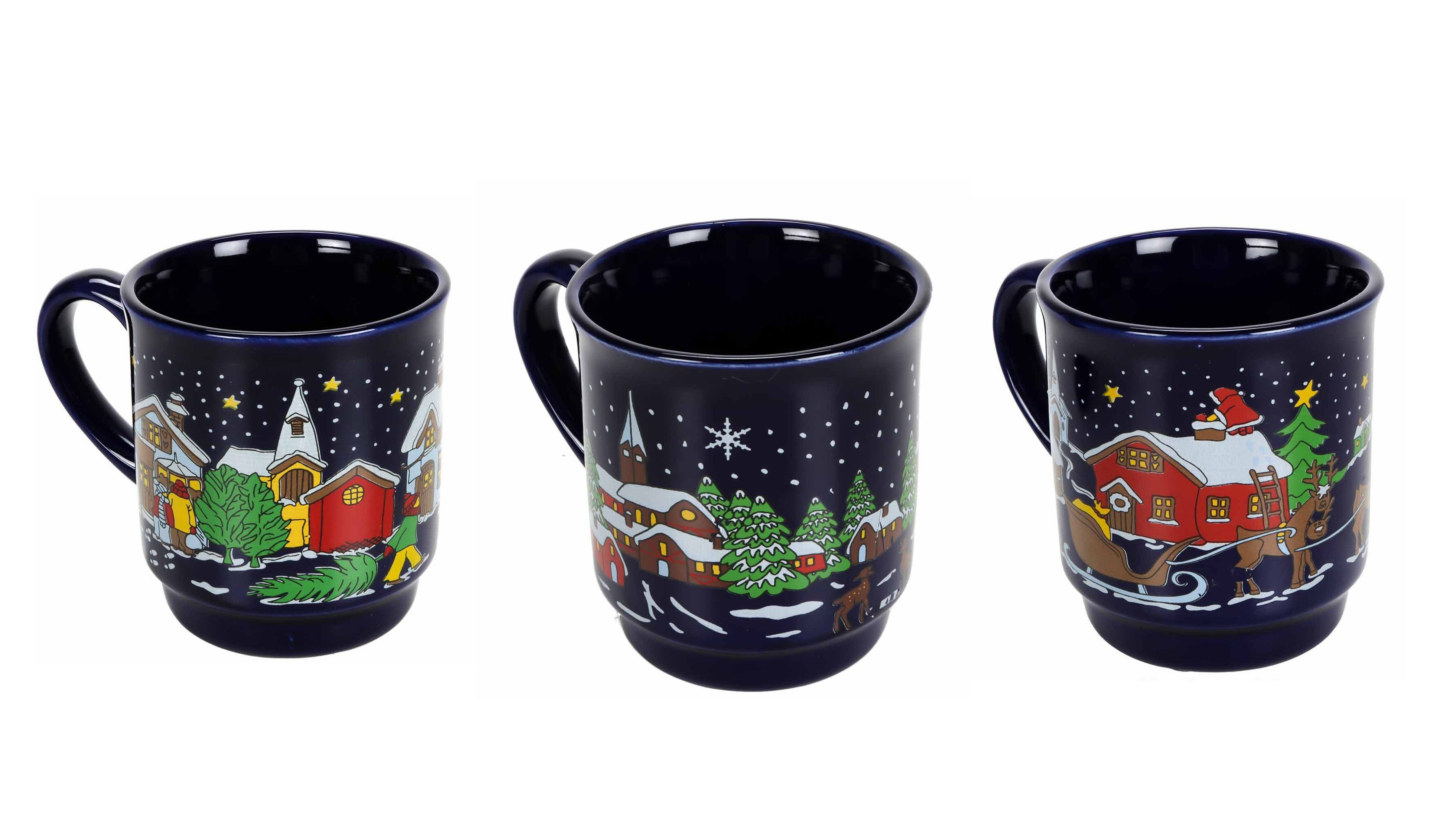 Wurm Tasse Glühweinbecher, 3-tlg., Keramik, Glühweintasse
