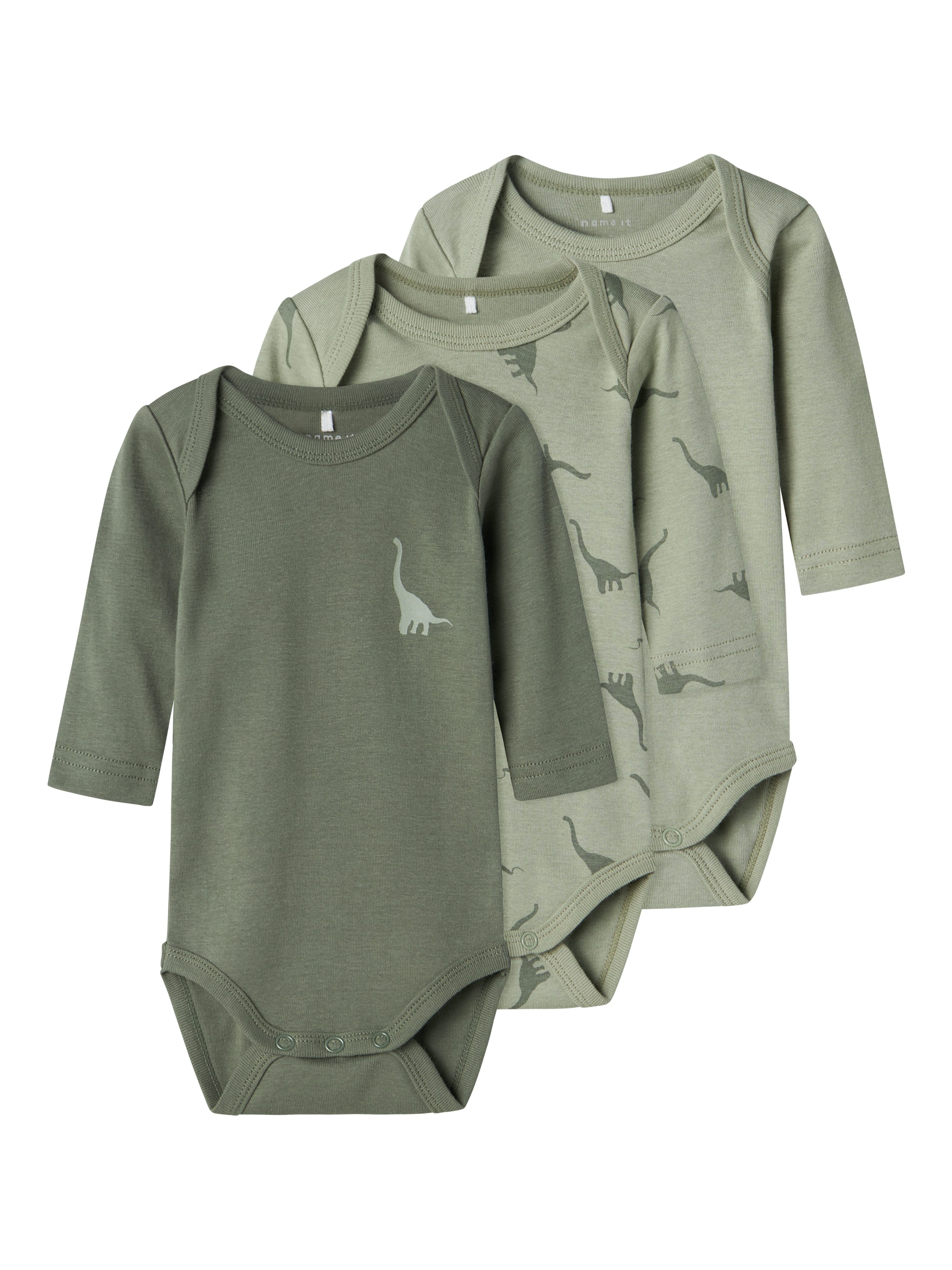 Schlafoverall NBMBODY 3P LS GREEN DINO NOOS