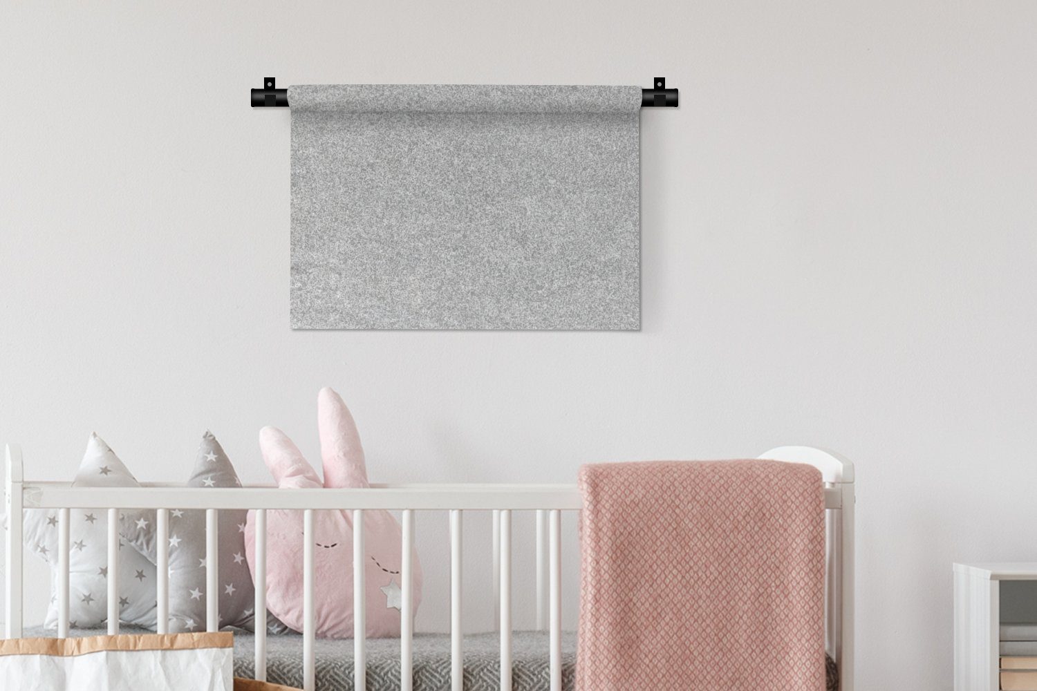 Design, Schlafzimmer, Kinderzimmer für Grau MuchoWow Wanddekoobjekt Struktur Wohnzimmer, - Wandbehang, Granit Kleid, Wanddeko - -