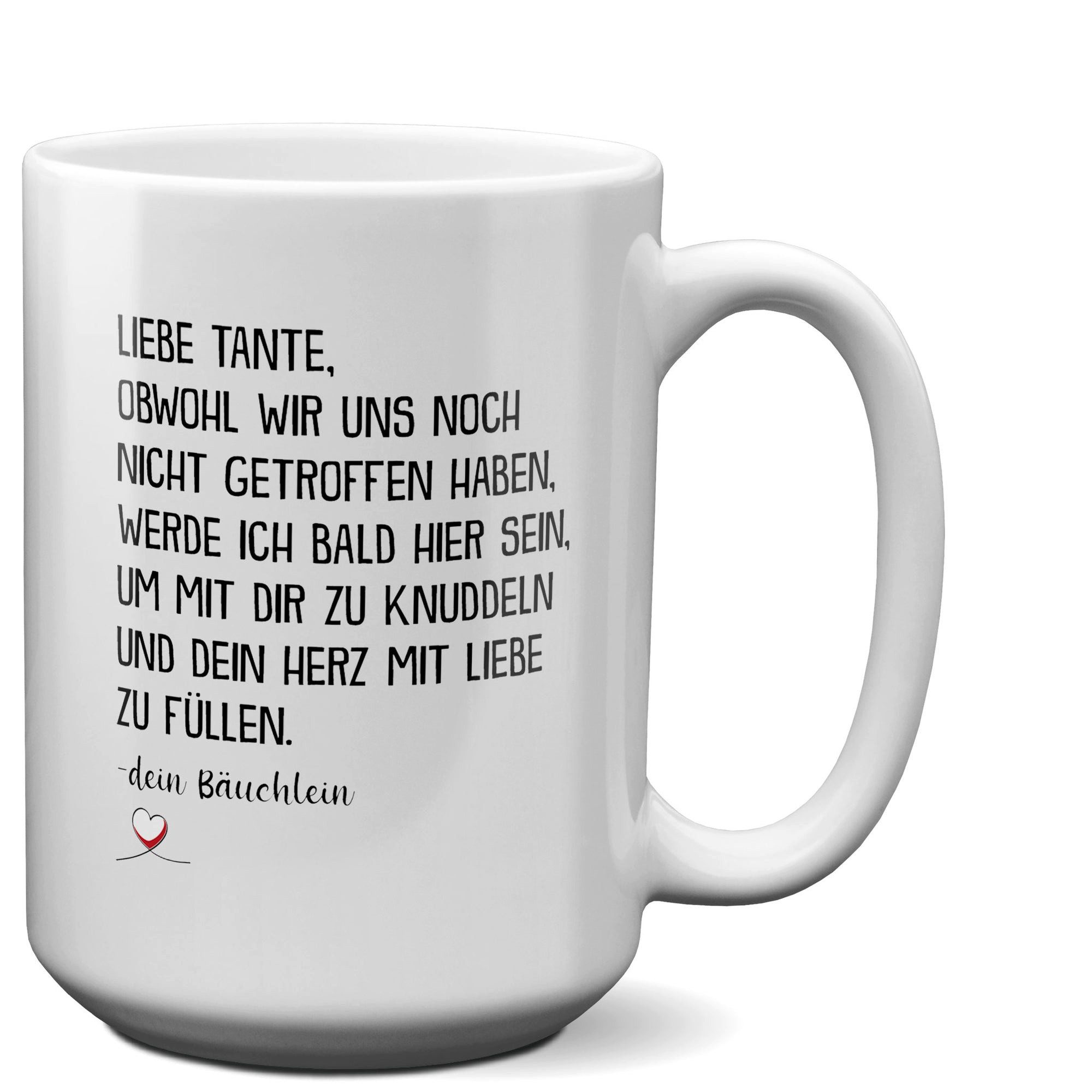 22Feels Tasse Du Wirst Tante Schwangerschaft Geschenk Baby Werdende Muhme Frauen, Keramik, XL, Made In Germany, Spülmaschinenfest