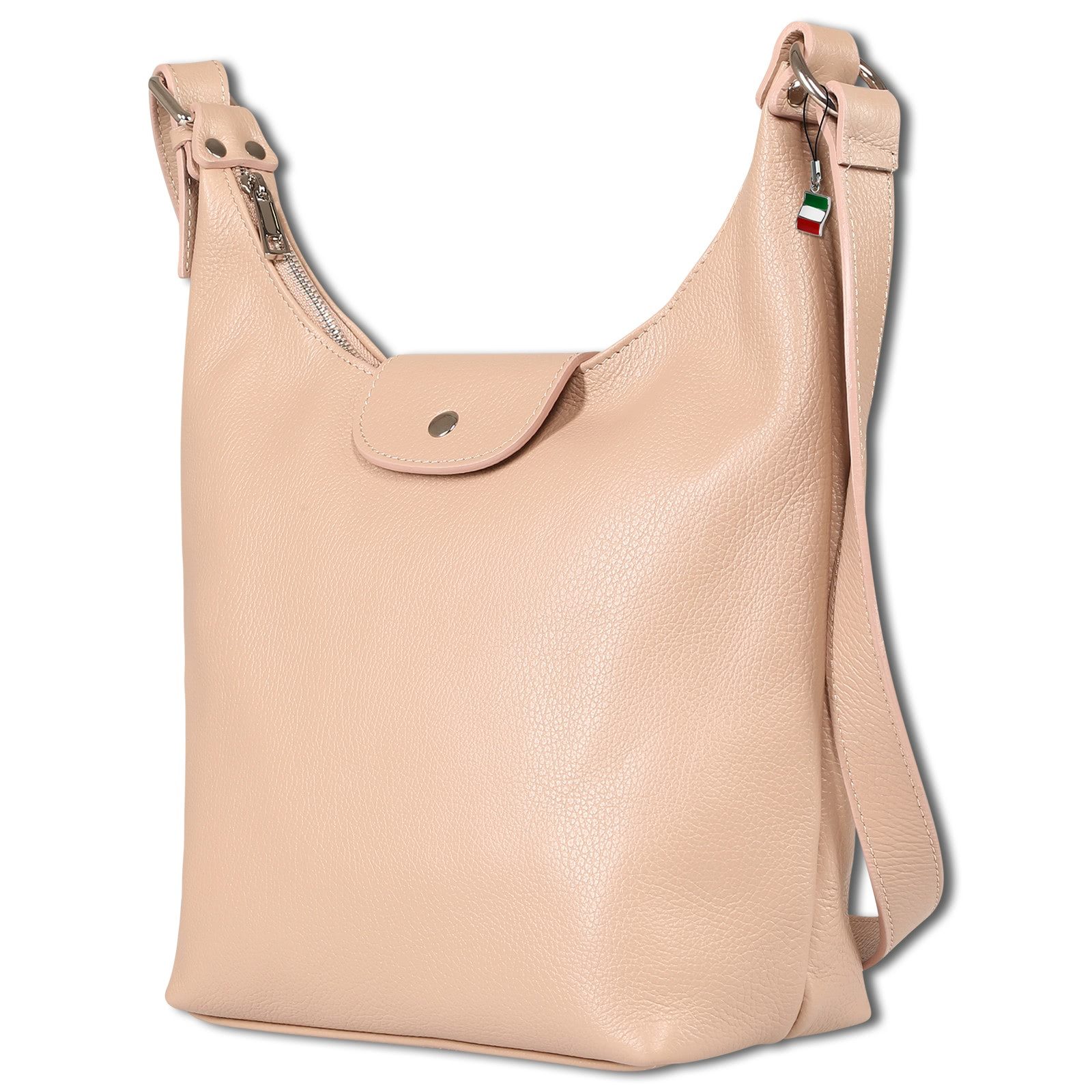 FLORENCE Umhängetasche Florence Damen Umhängetasche Leder Tasche (Umhängetasche), Damen Umhängetasche Leder, altrosa ca. 32cm x 30cm hoch